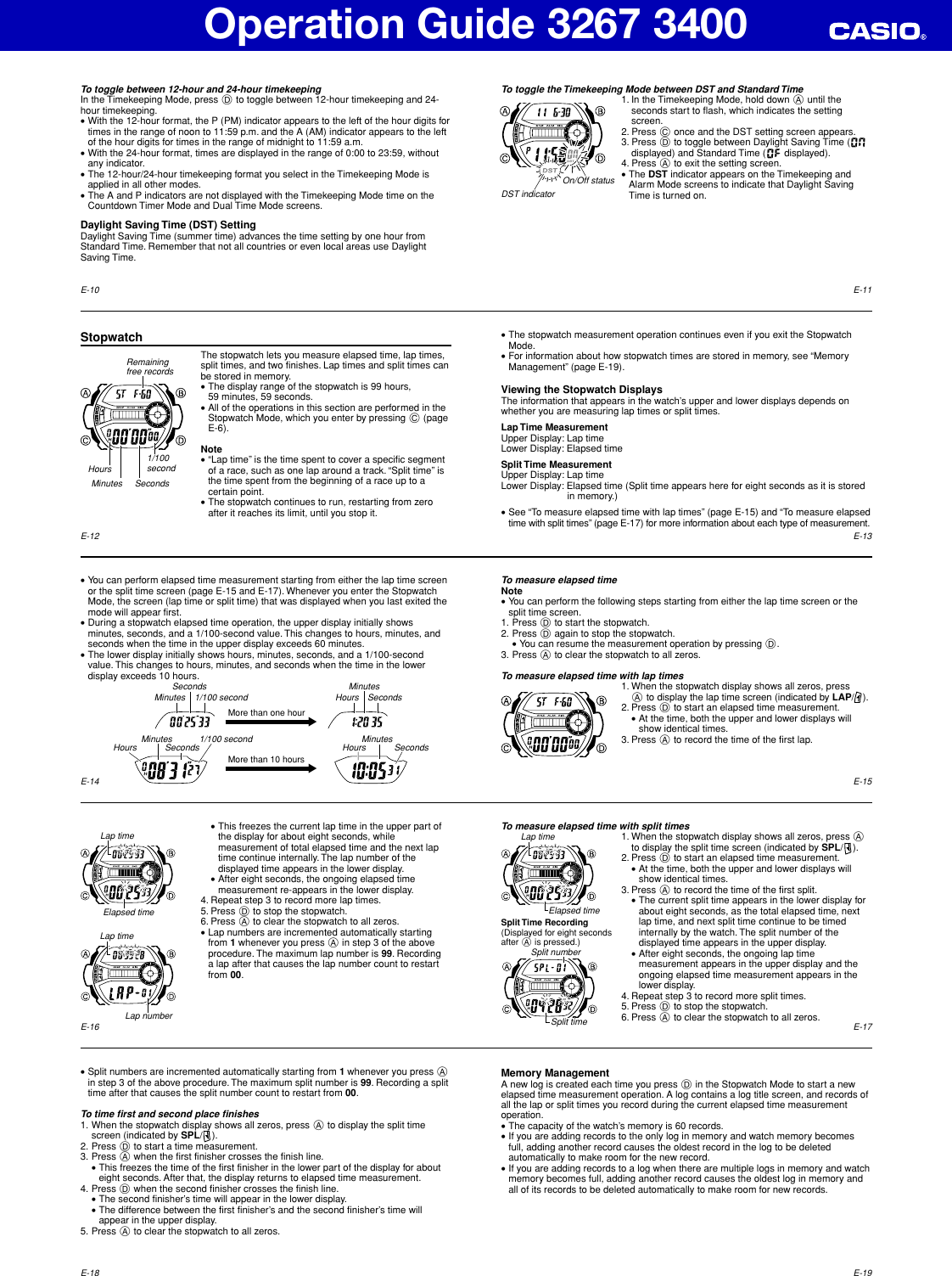 Page 2 of 5 - Casio Casio-Casio-Watch-3400-Users-Manual- QW-3267_3400  Casio-casio-watch-3400-users-manual