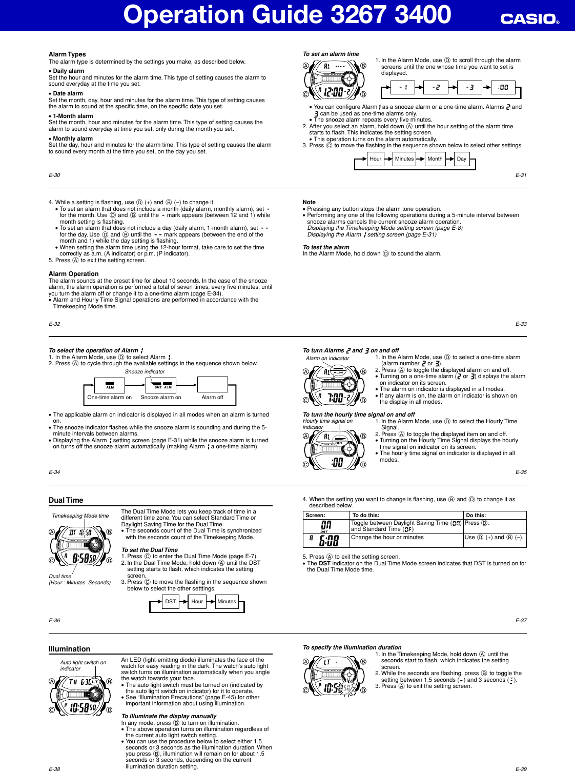 Page 4 of 5 - Casio Casio-Casio-Watch-3400-Users-Manual- QW-3267_3400  Casio-casio-watch-3400-users-manual