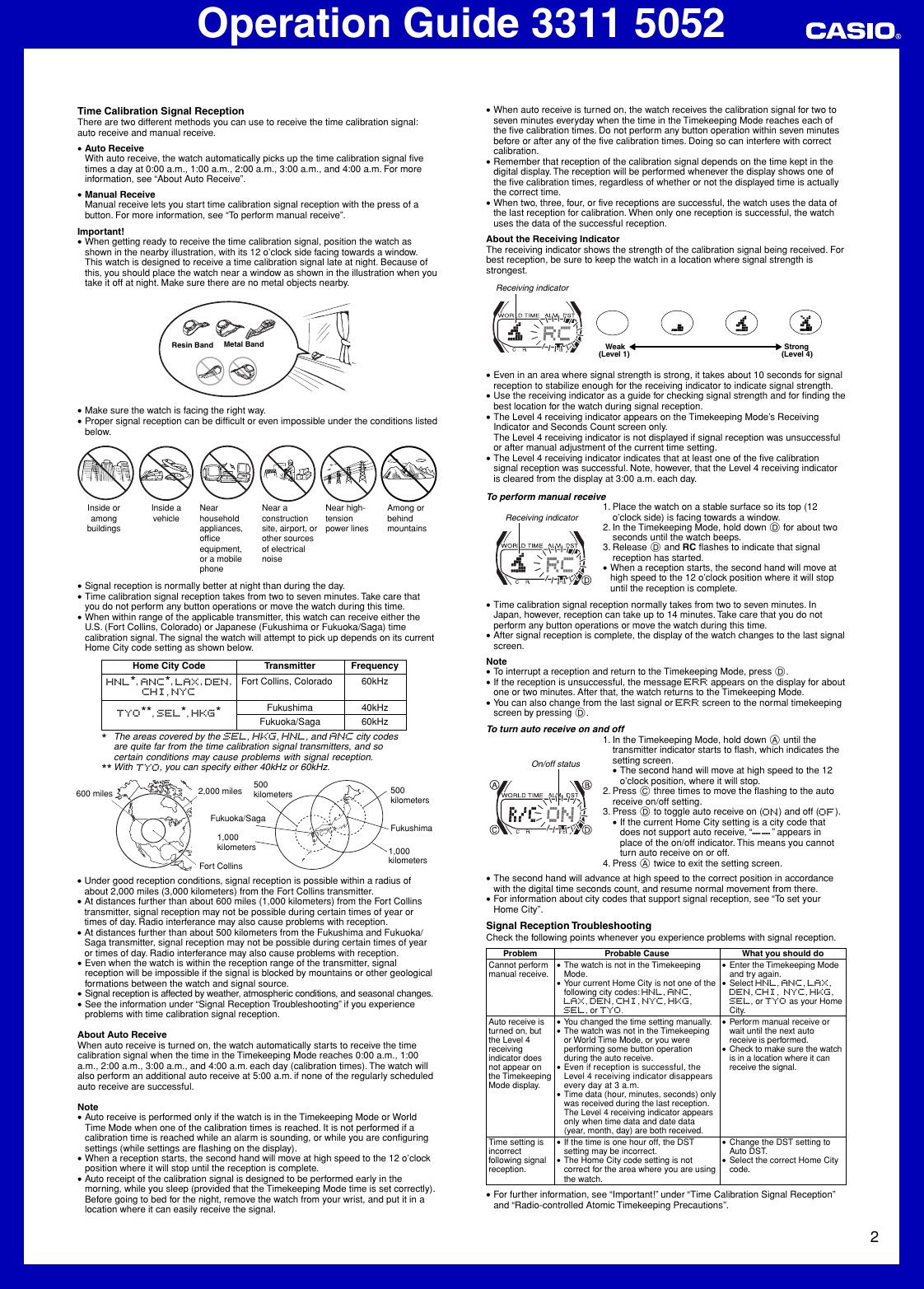 Page 2 of 6 - Casio Casio-Casio-Watch-5052-Users-Manual- QW-3311 5052  Casio-casio-watch-5052-users-manual