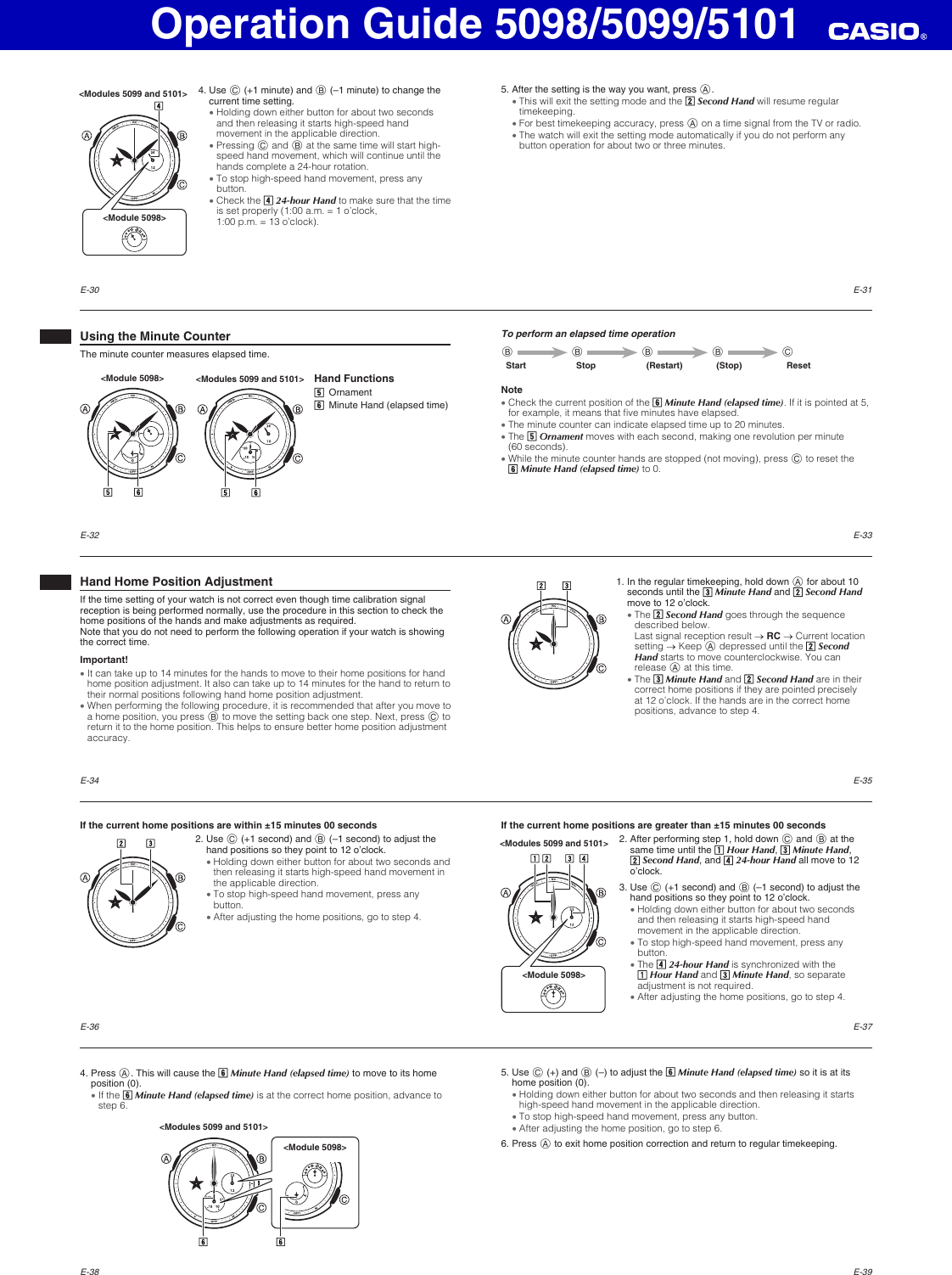 Page 4 of 5 - Casio Casio-Casio-Watch-5099-Users-Manual- QW-5098_5099_5101  Casio-casio-watch-5099-users-manual