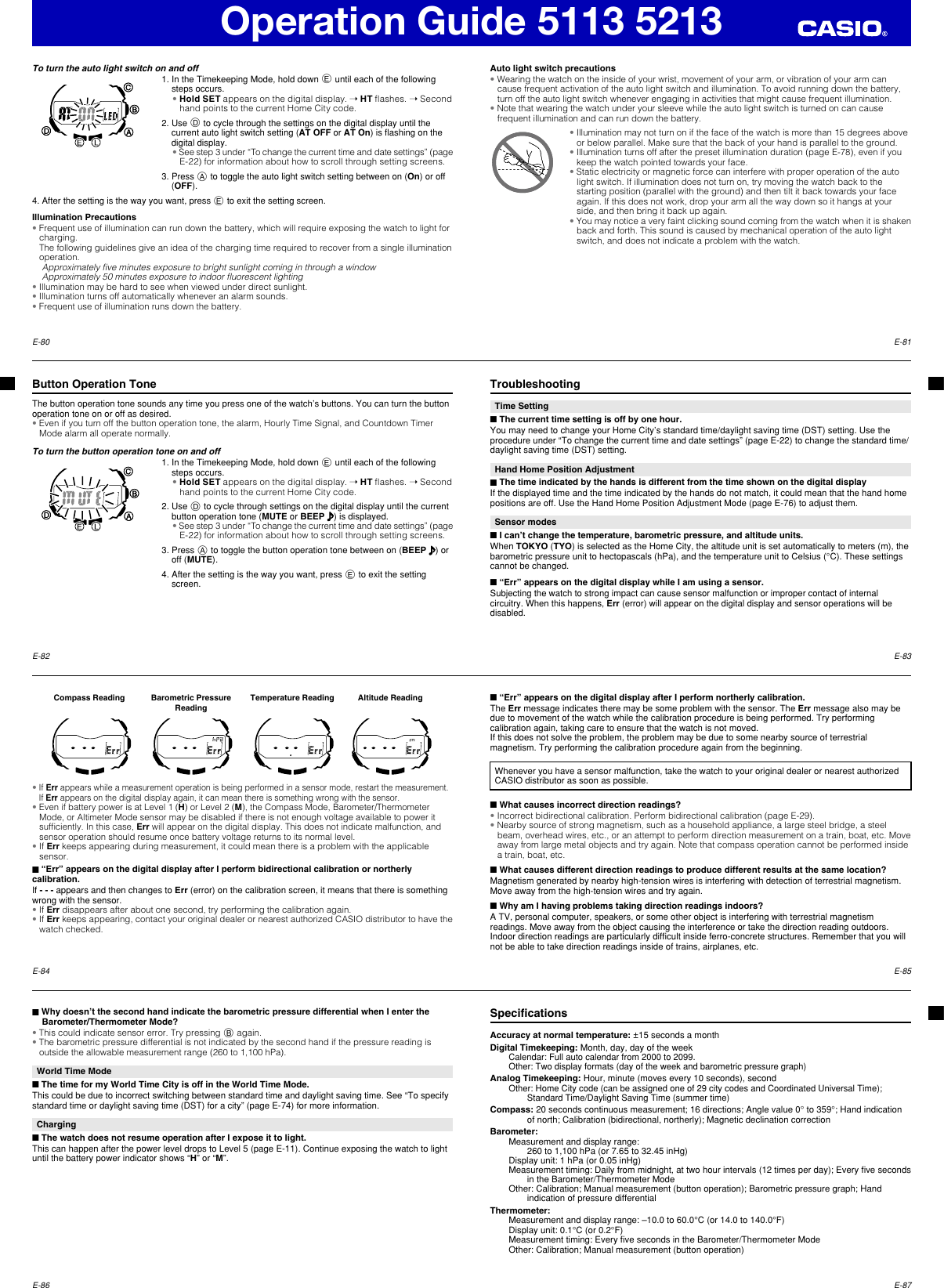 Page 11 of 12 - Casio Casio-Casio-Watch-5213-Users-Manual- QW-5113_5213  Casio-casio-watch-5213-users-manual
