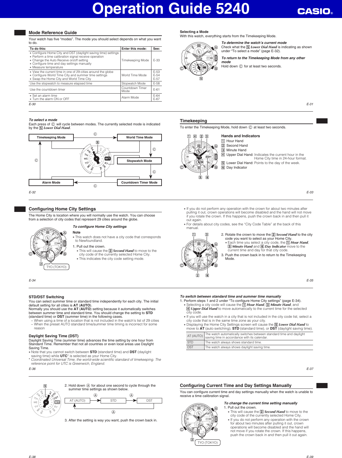 Page 4 of 9 - Casio Casio-Casio-Watch-5240-Users-Manual- QW-5240  Casio-casio-watch-5240-users-manual