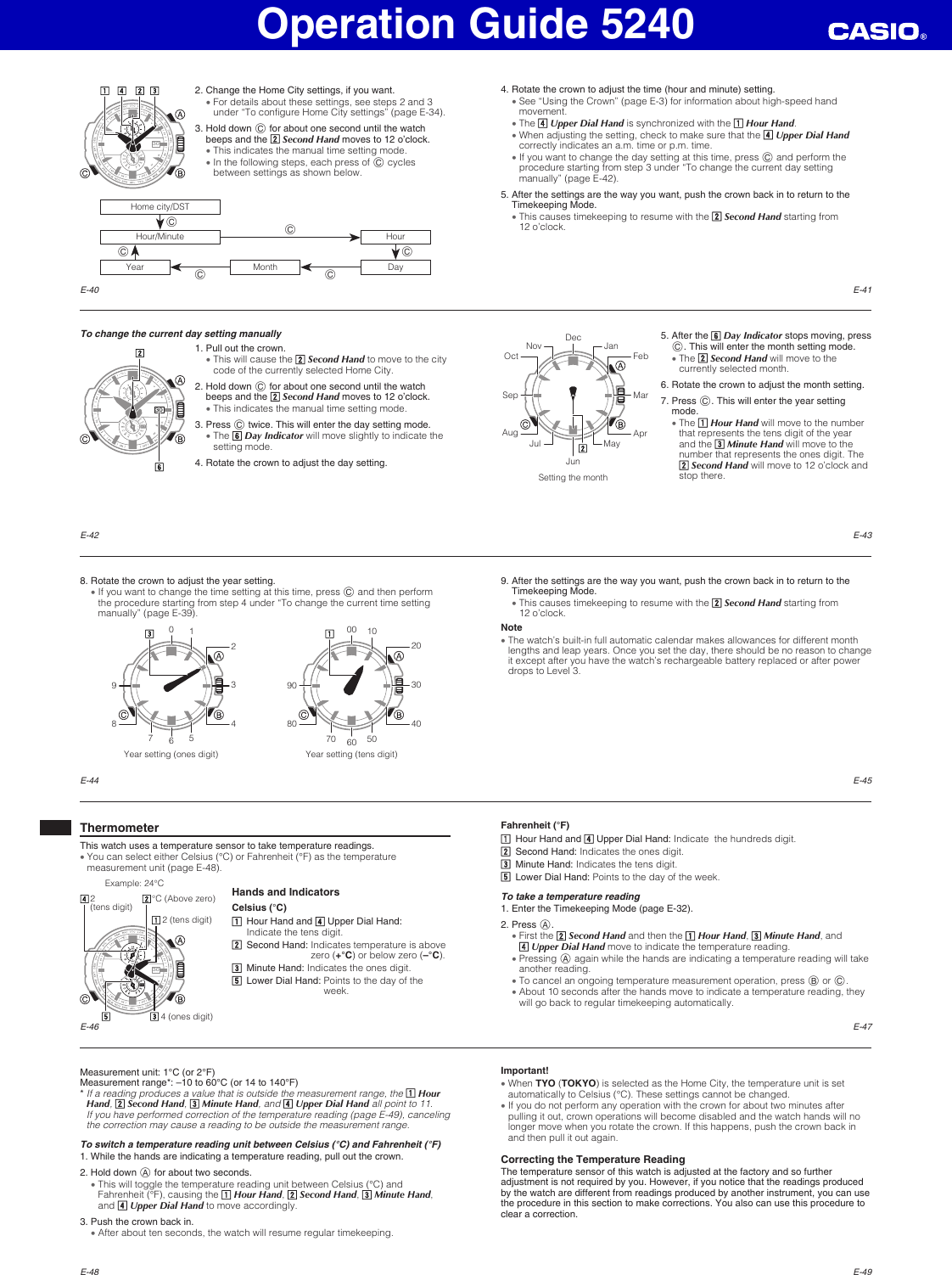 Page 5 of 9 - Casio Casio-Casio-Watch-5240-Users-Manual- QW-5240  Casio-casio-watch-5240-users-manual