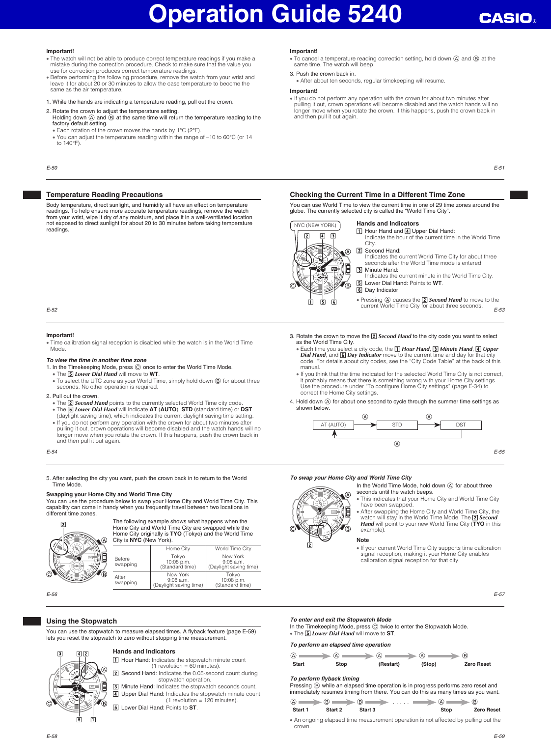 Page 6 of 9 - Casio Casio-Casio-Watch-5240-Users-Manual- QW-5240  Casio-casio-watch-5240-users-manual