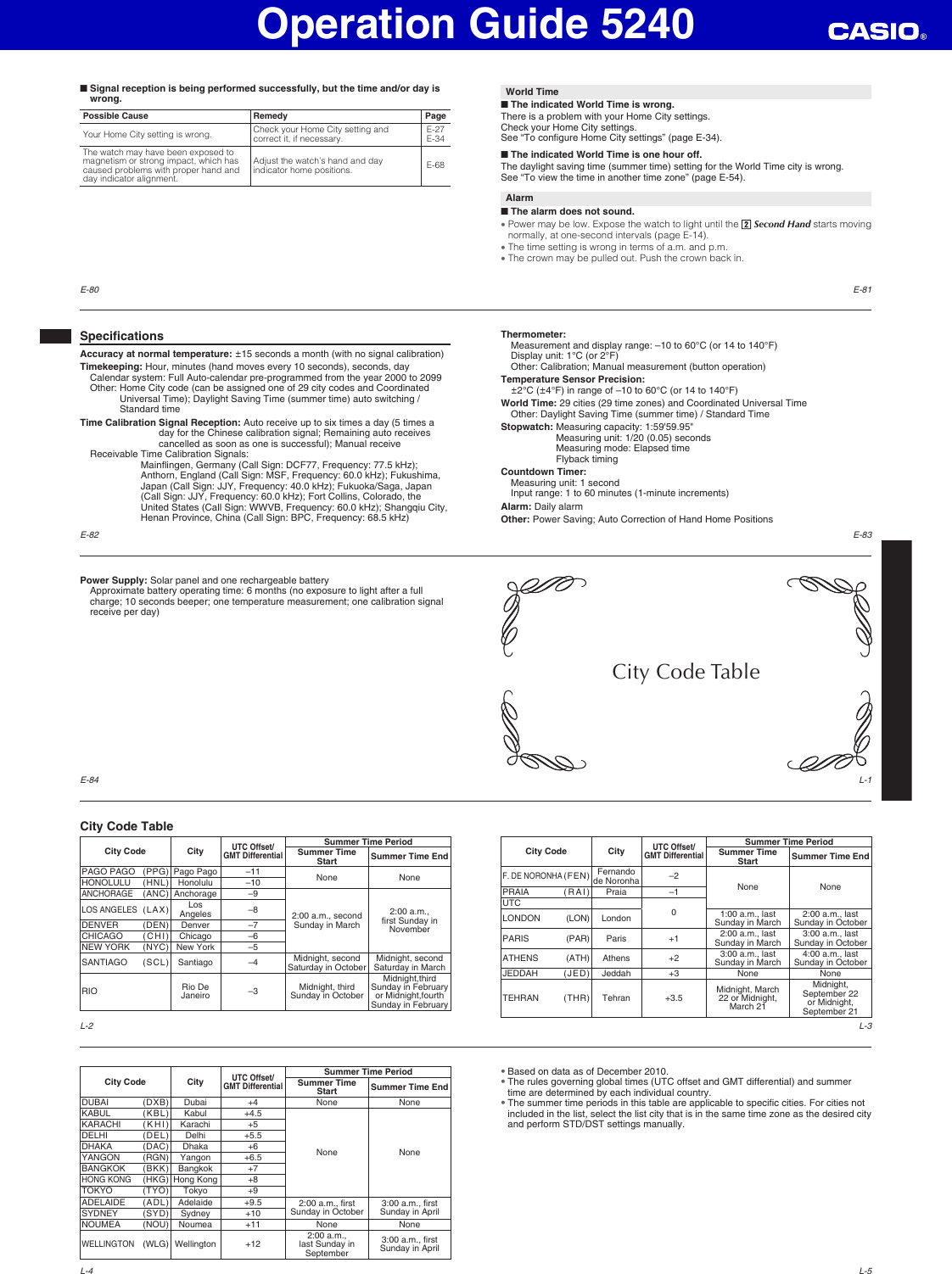 Page 9 of 9 - Casio Casio-Casio-Watch-5240-Users-Manual- QW-5240  Casio-casio-watch-5240-users-manual