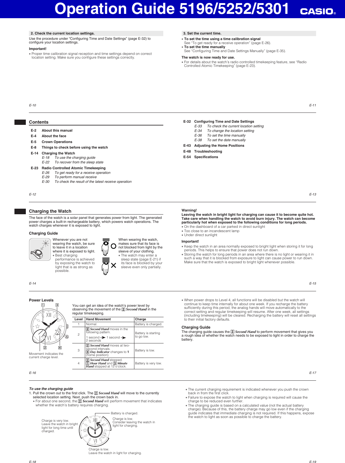 Page 2 of 6 - Casio Casio-Casio-Watch-5252-Users-Manual- QW-5196_5252_5301  Casio-casio-watch-5252-users-manual