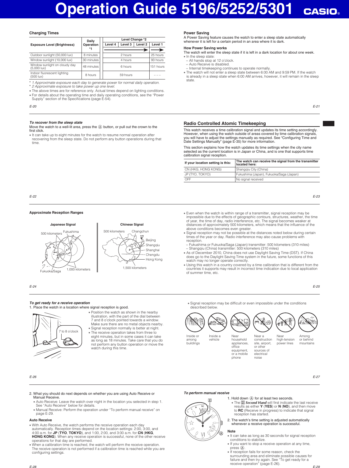 Page 3 of 6 - Casio Casio-Casio-Watch-5252-Users-Manual- QW-5196_5252_5301  Casio-casio-watch-5252-users-manual