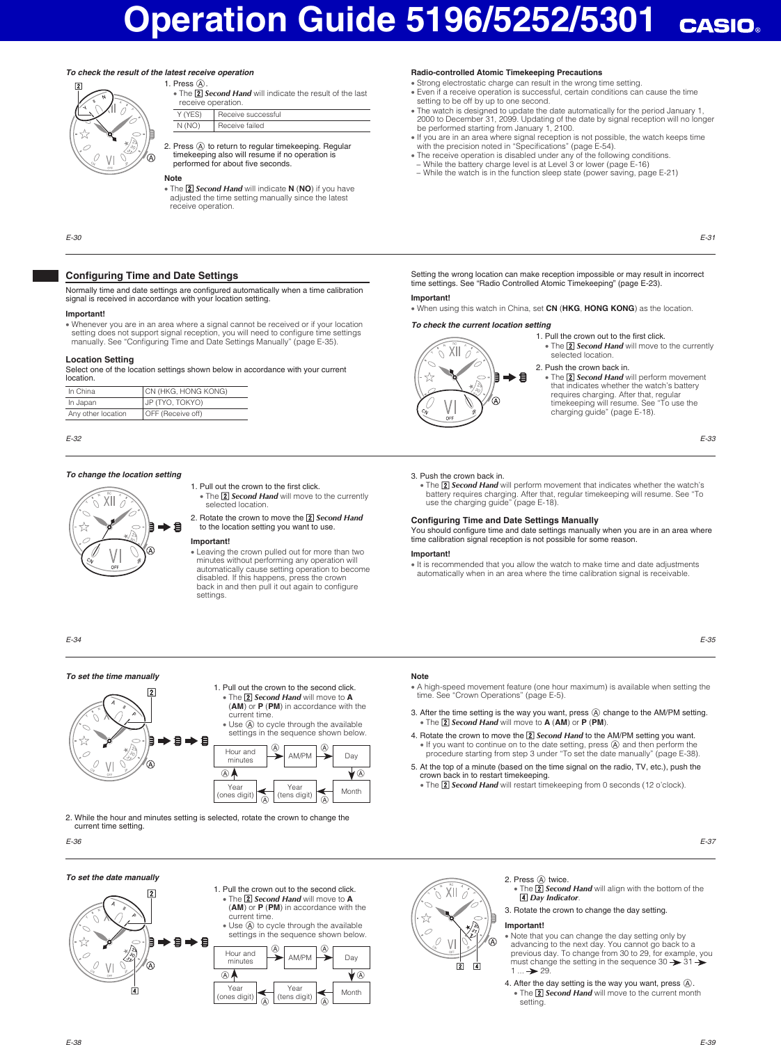 Page 4 of 6 - Casio Casio-Casio-Watch-5252-Users-Manual- QW-5196_5252_5301  Casio-casio-watch-5252-users-manual