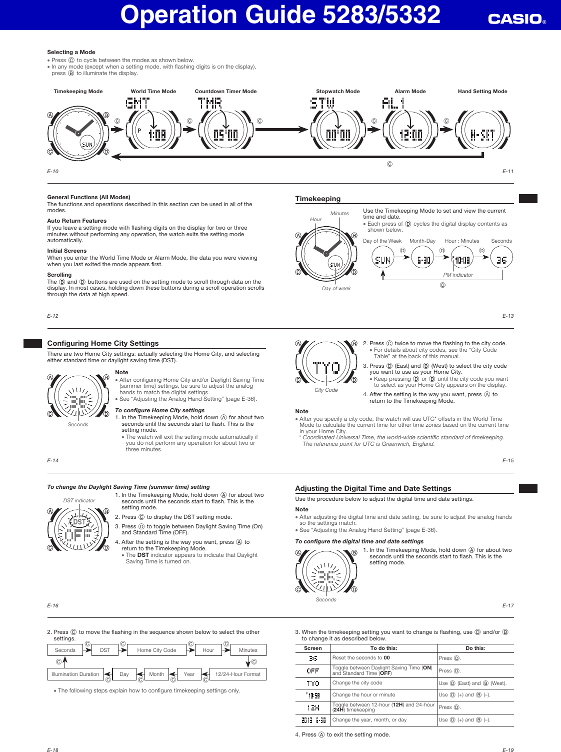 Page 2 of 5 - Casio Casio-Casio-Watch-5332-Users-Manual- QW-5283_5332  Casio-casio-watch-5332-users-manual