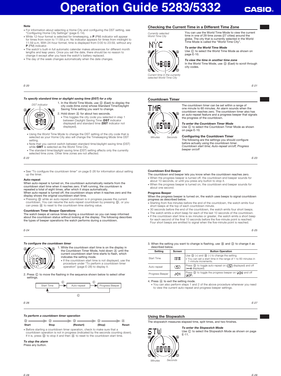Page 3 of 5 - Casio Casio-Casio-Watch-5332-Users-Manual- QW-5283_5332  Casio-casio-watch-5332-users-manual