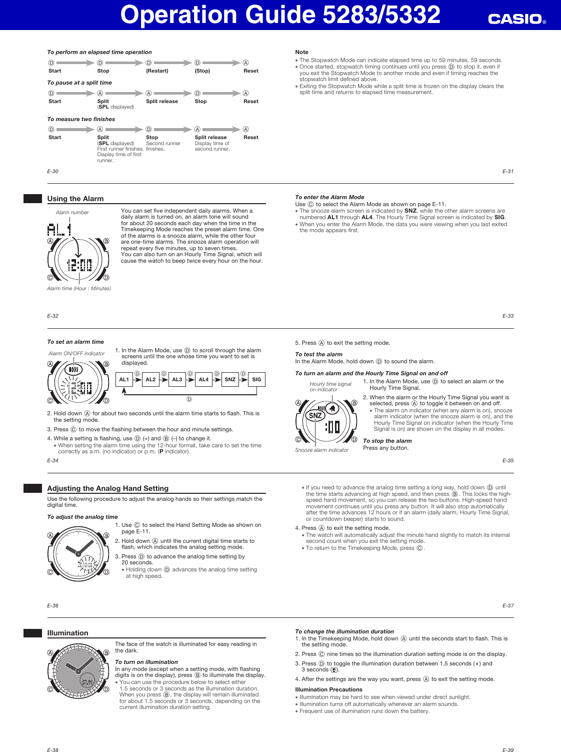 Page 4 of 5 - Casio Casio-Casio-Watch-5332-Users-Manual- QW-5283_5332  Casio-casio-watch-5332-users-manual