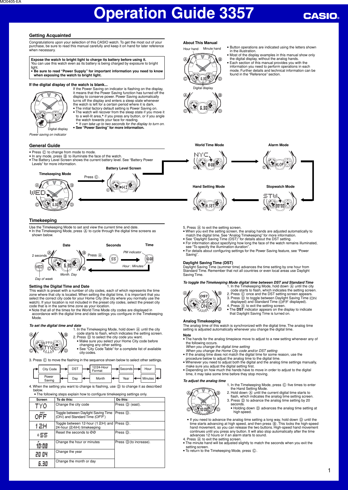 Page 1 of 4 - Casio Casio-Casio-Watch-Mo0405-Ea-Users-Manual- QW-3357  Casio-casio-watch-mo0405-ea-users-manual