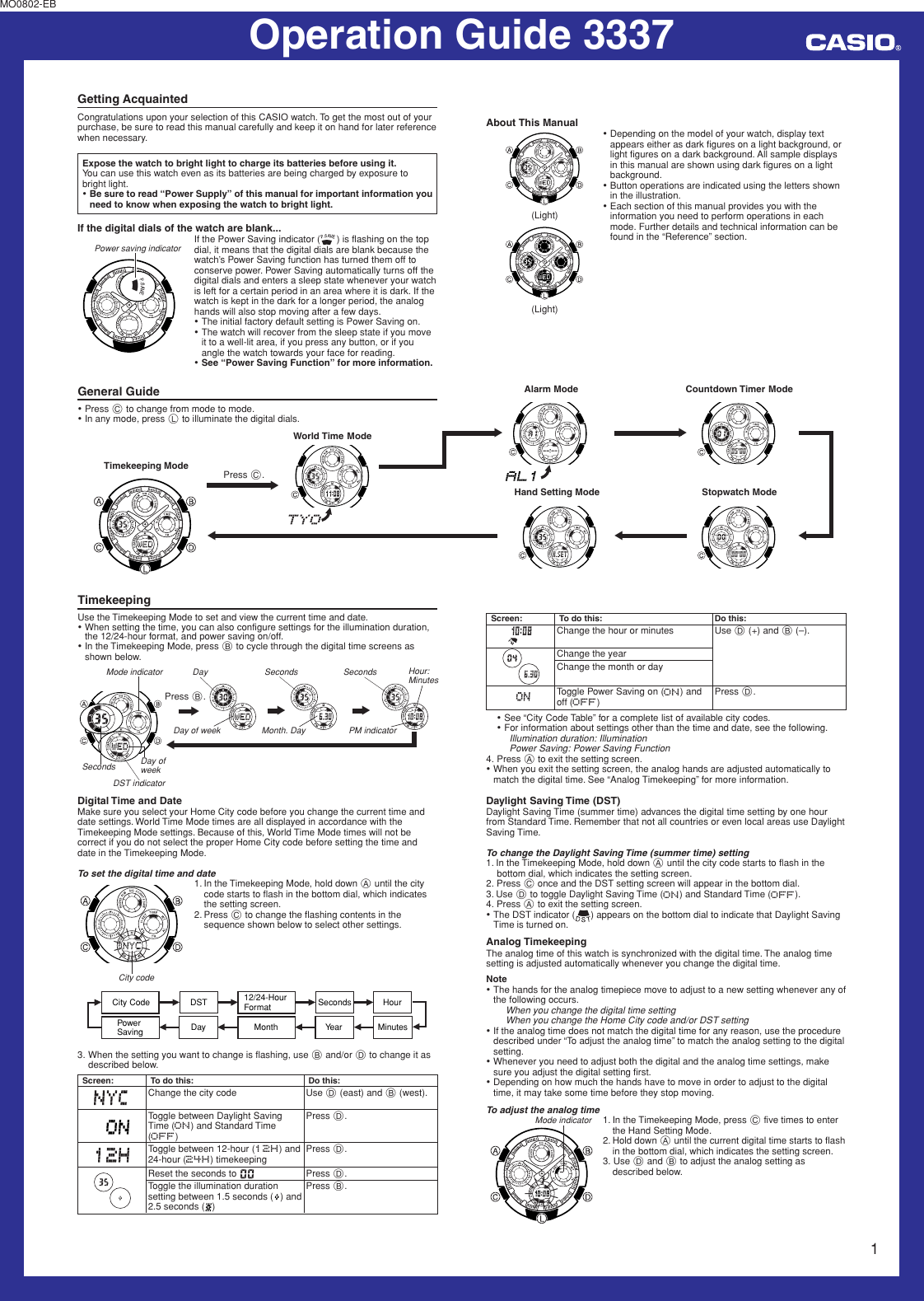 Page 1 of 4 - Casio Casio-Casio-Watch-Mo0802-Eb-Users-Manual- QW-3337  Casio-casio-watch-mo0802-eb-users-manual