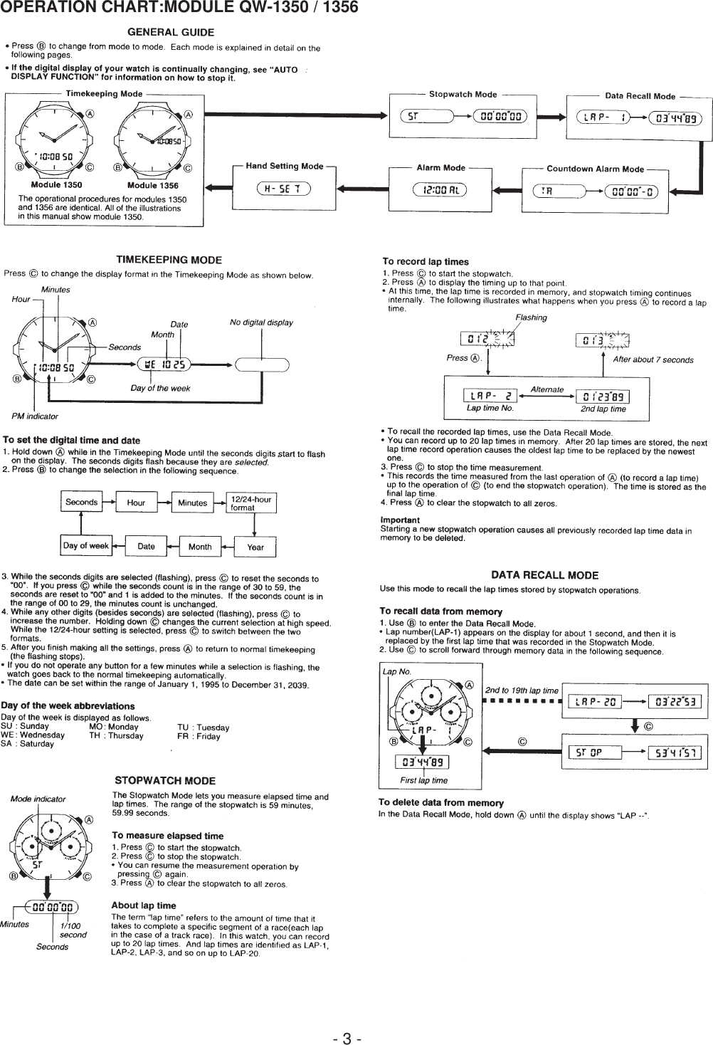 Page 1 of 2 - Casio Casio-Casio-Watch-Qw-1356-Users-Manual- S/M-494(QW-1349/1350/1356)  Casio-casio-watch-qw-1356-users-manual