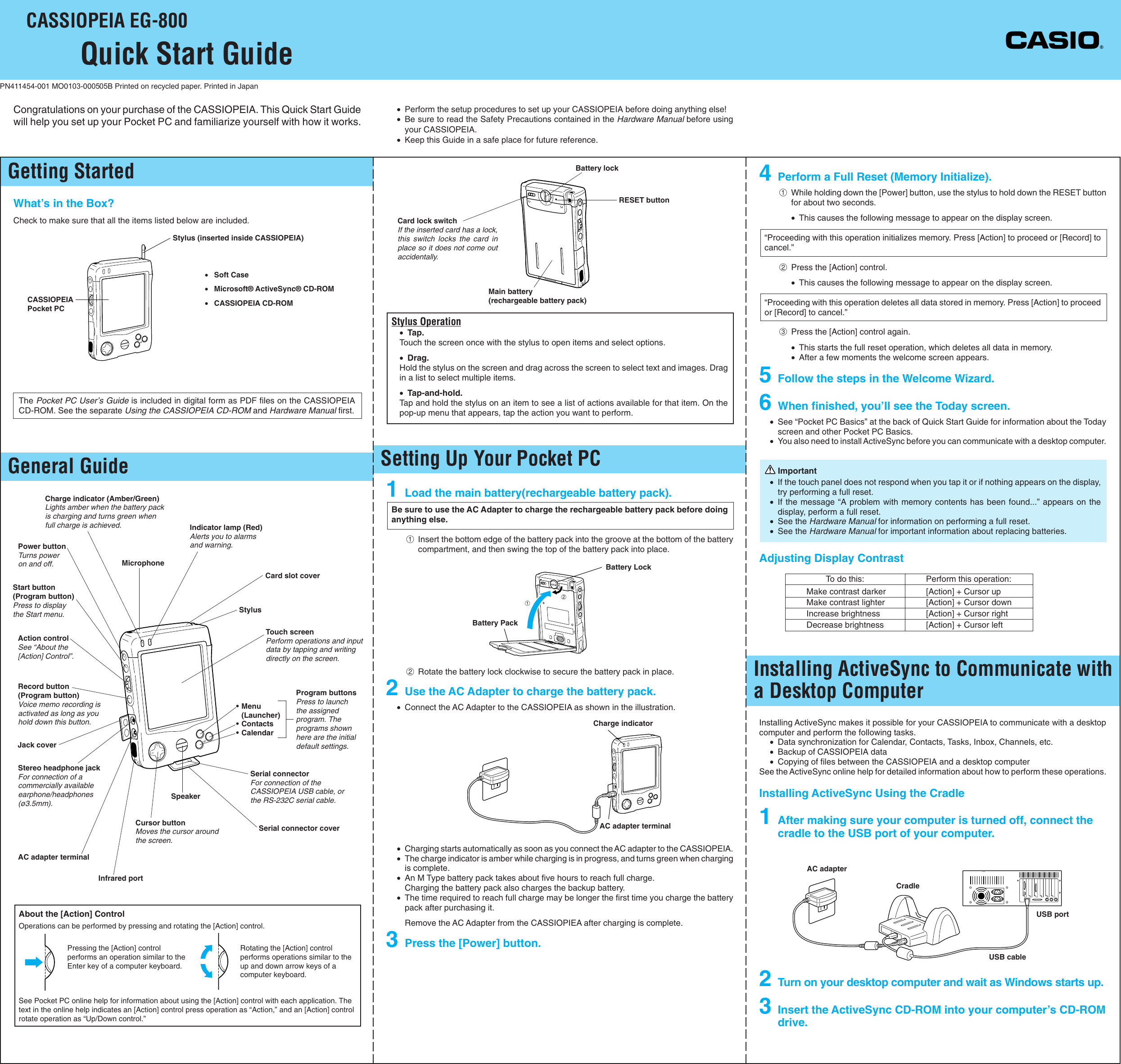 Page 1 of 2 - Casio Casio-Cassiopeia-Eg-800-Users-Manual- EG800#QSG#411454(E)INC.pm6  Casio-cassiopeia-eg-800-users-manual