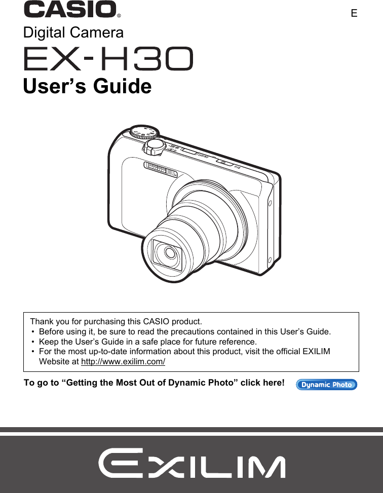 Casio Exilim Ex H30 Users Manual