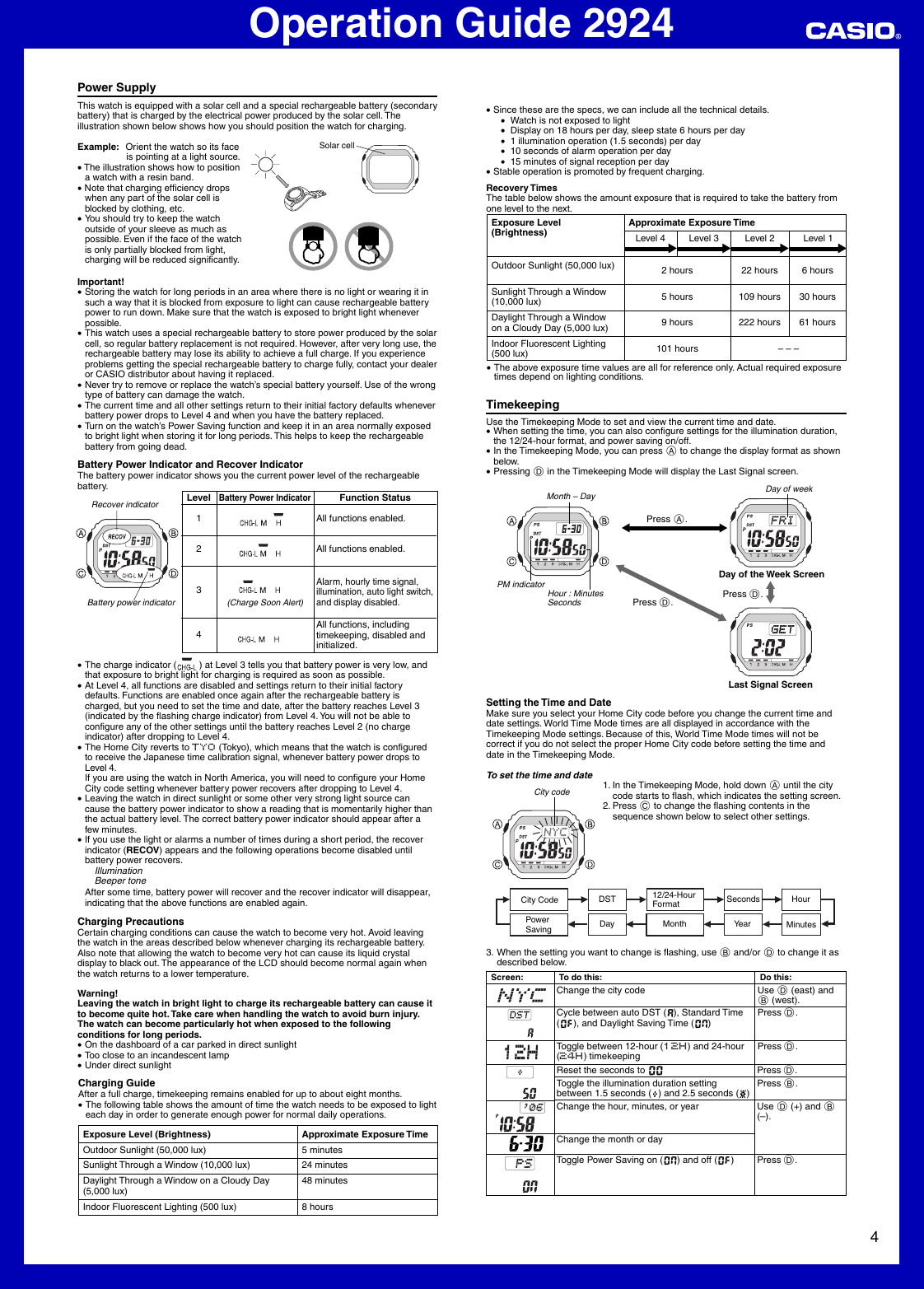 Page 4 of 6 - Casio Casio-G-Shock-Gw5600J-1-Operation-Manual- QW-2924  Casio-g-shock-gw5600j-1-operation-manual