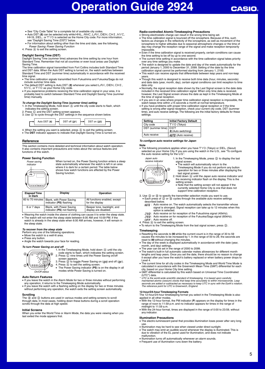 Page 5 of 6 - Casio Casio-G-Shock-Gw5600J-1-Operation-Manual- QW-2924  Casio-g-shock-gw5600j-1-operation-manual