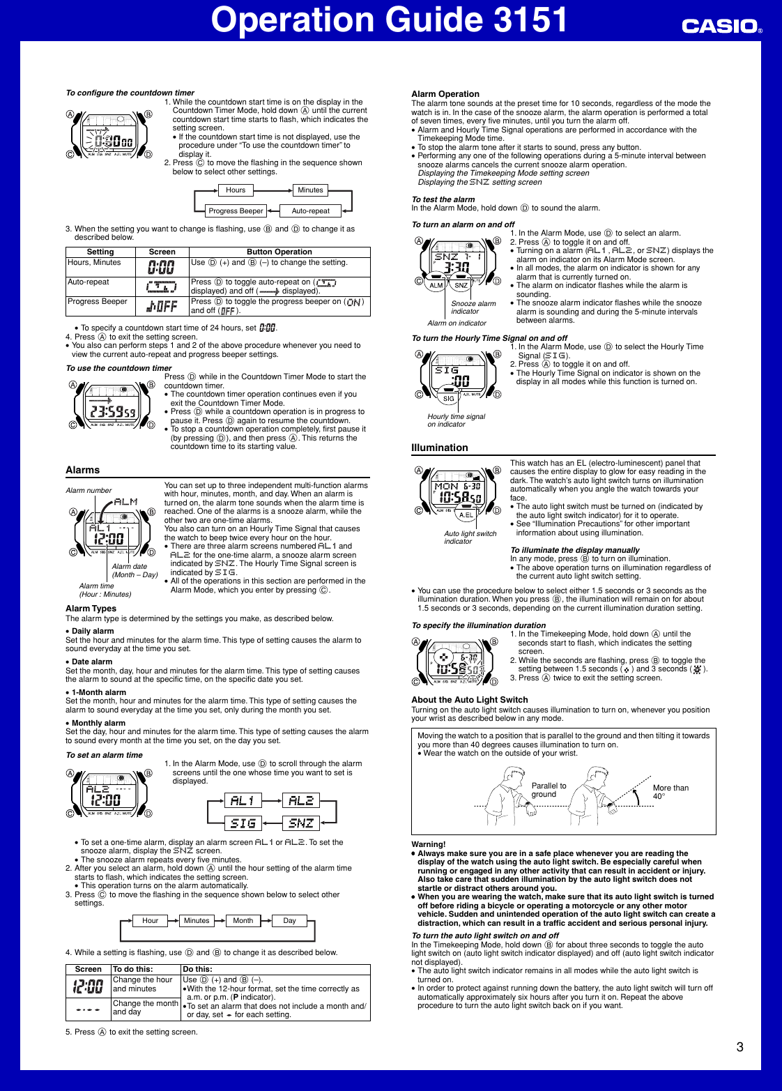 Page 3 of 5 - Casio Casio-Glx-5600-1Dr-Operation-Manual- QW-3151  Casio-glx-5600-1dr-operation-manual