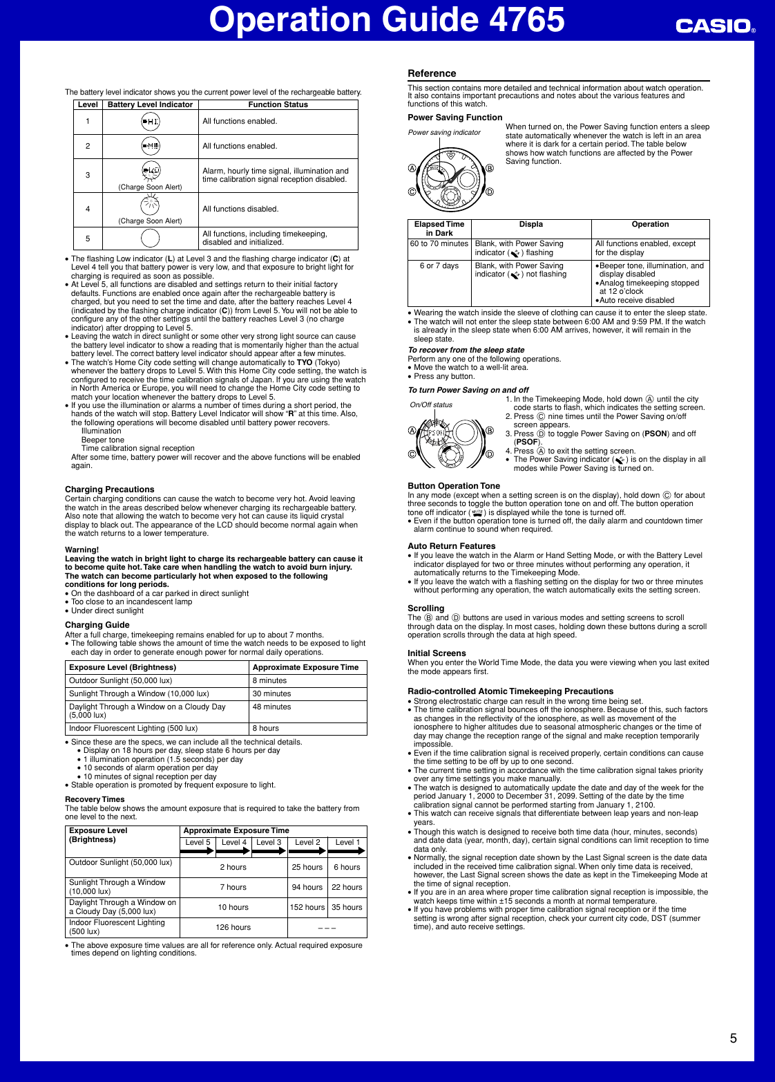 Page 5 of 6 - Casio Casio-Gw1500A-1Av-Users-Manual- QW-4765 Casio-gw1500a-1av-users-manual