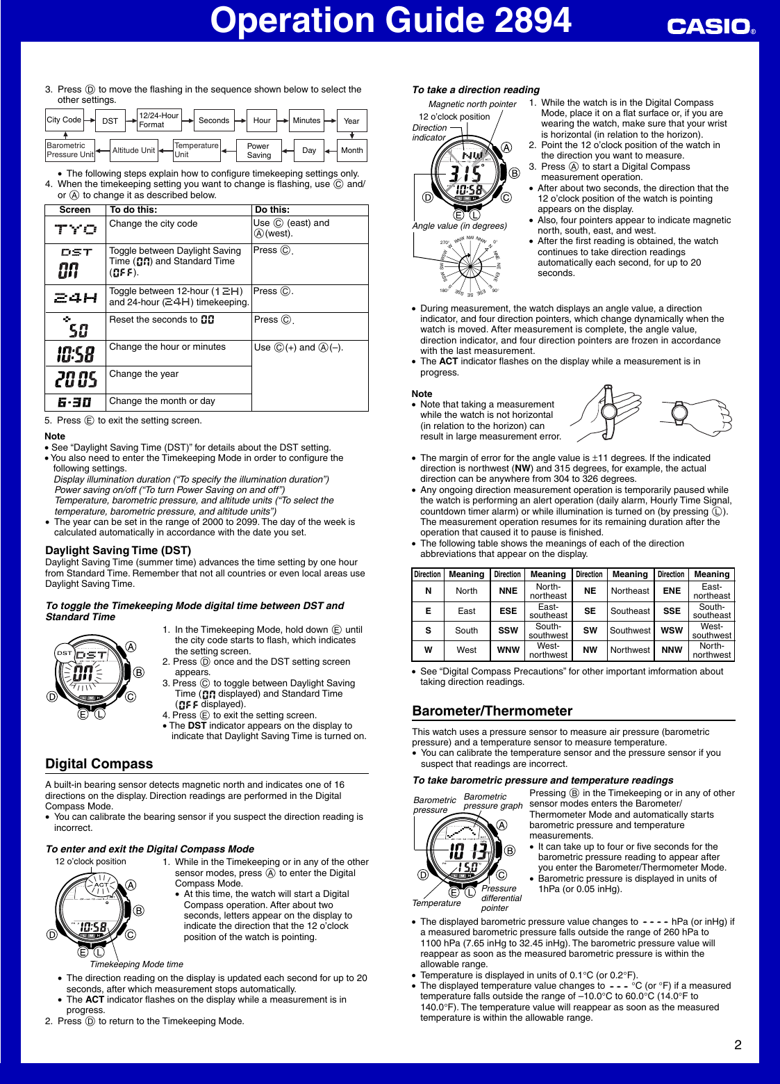 Page 2 of 12 - Casio Casio-Pathfinder-Pag80-Operation-Manual- QW-2894  Casio-pathfinder-pag80-operation-manual