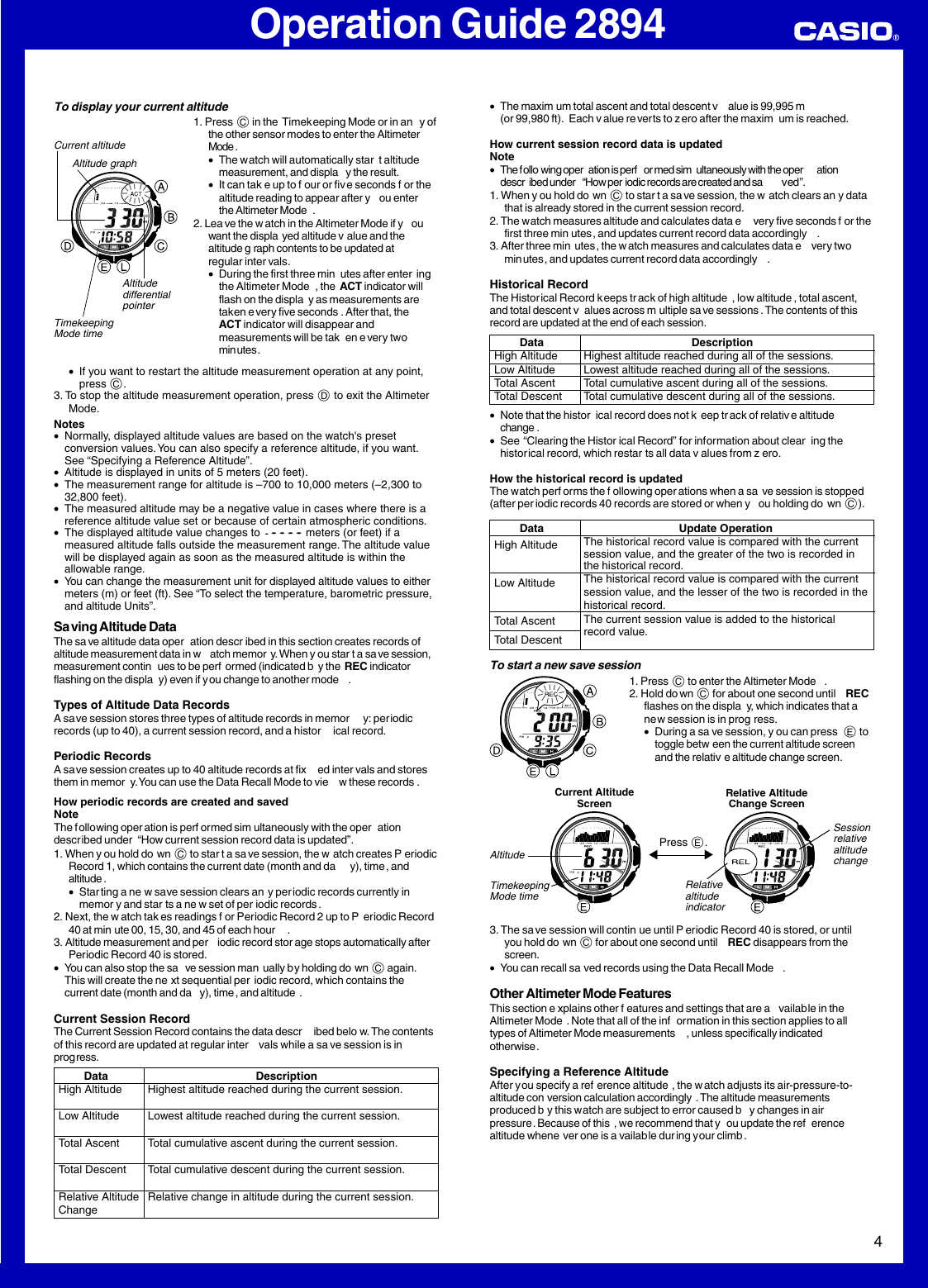 Page 4 of 12 - Casio Casio-Pathfinder-Pag80-Operation-Manual- QW-2894  Casio-pathfinder-pag80-operation-manual