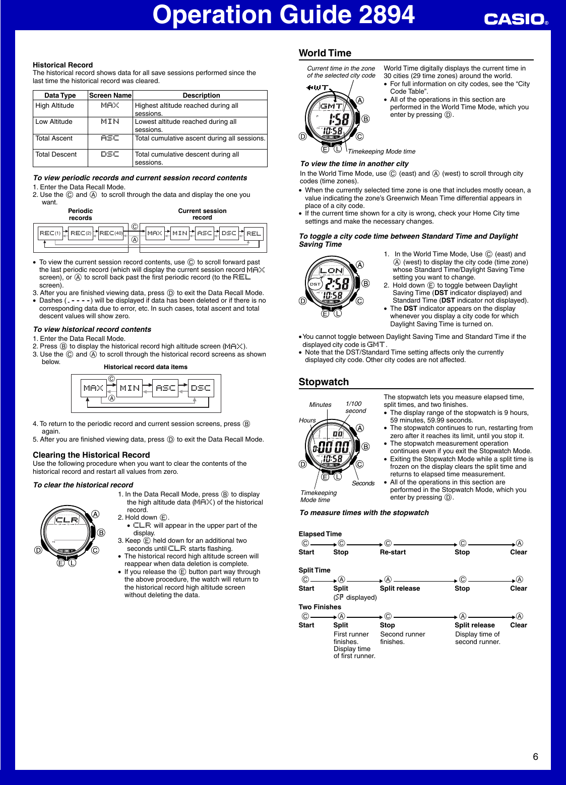 Page 6 of 12 - Casio Casio-Pathfinder-Pag80-Operation-Manual- QW-2894  Casio-pathfinder-pag80-operation-manual