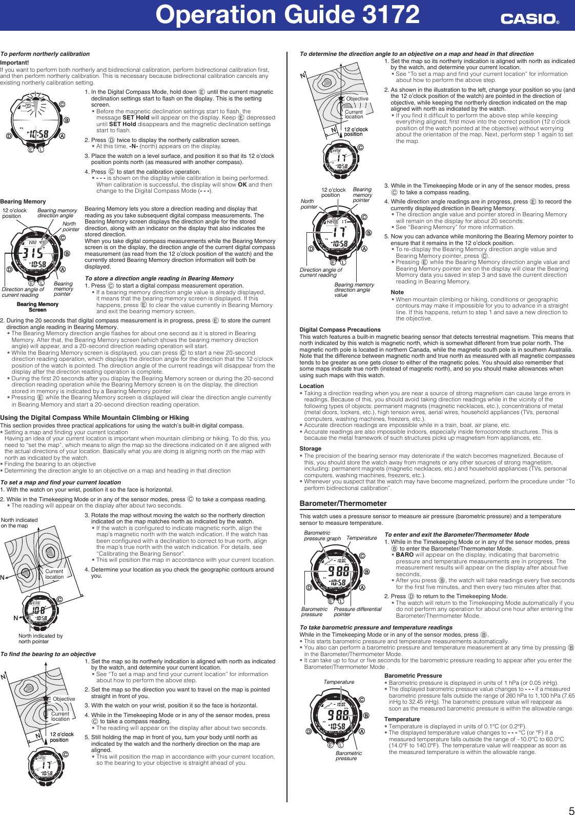 Page 5 of 12 - Casio Casio-Paw2000-1Cr-Operation-Manual- QW-3172  Casio-paw2000-1cr-operation-manual