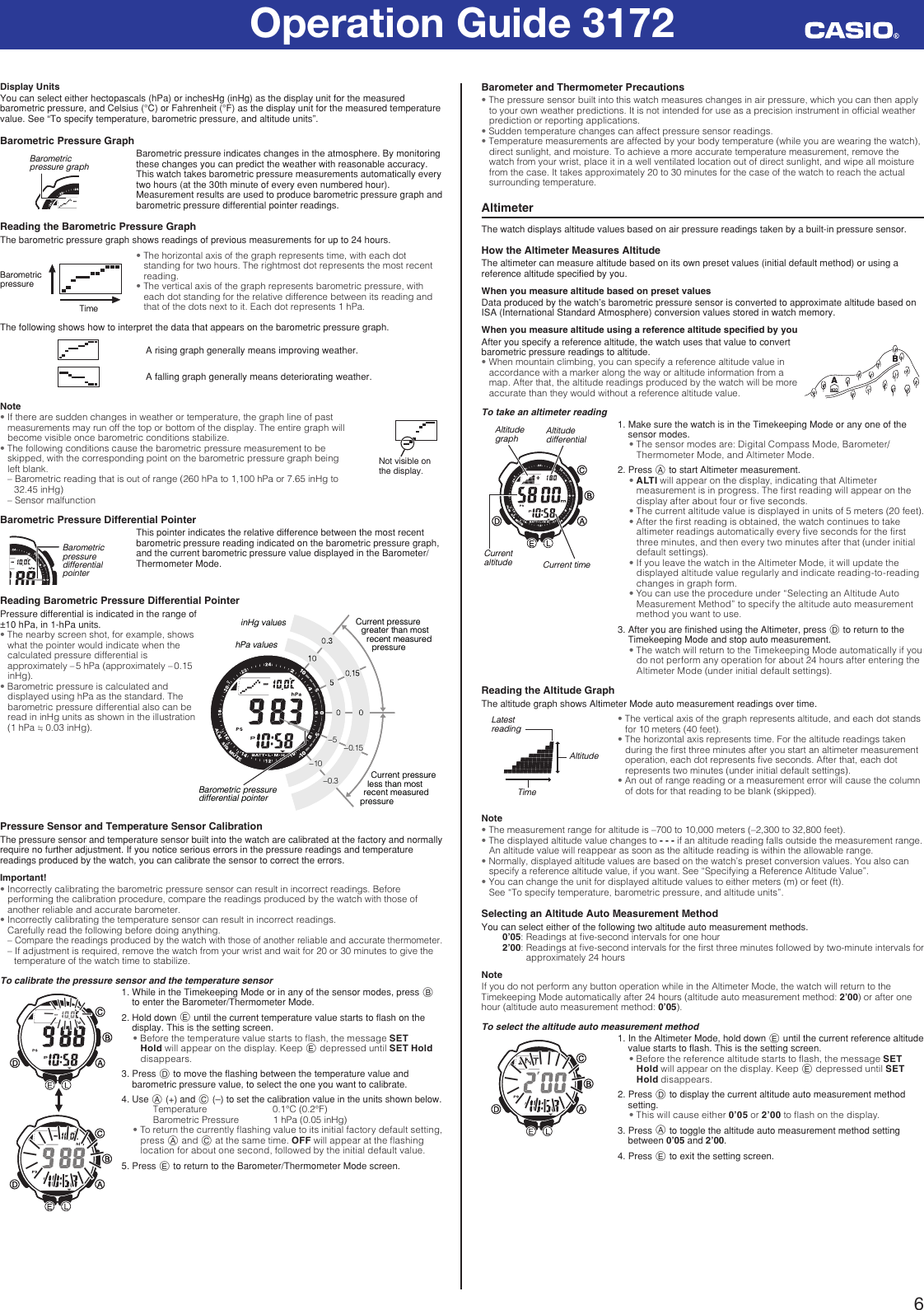 Page 6 of 12 - Casio Casio-Paw2000-1Cr-Operation-Manual- QW-3172  Casio-paw2000-1cr-operation-manual