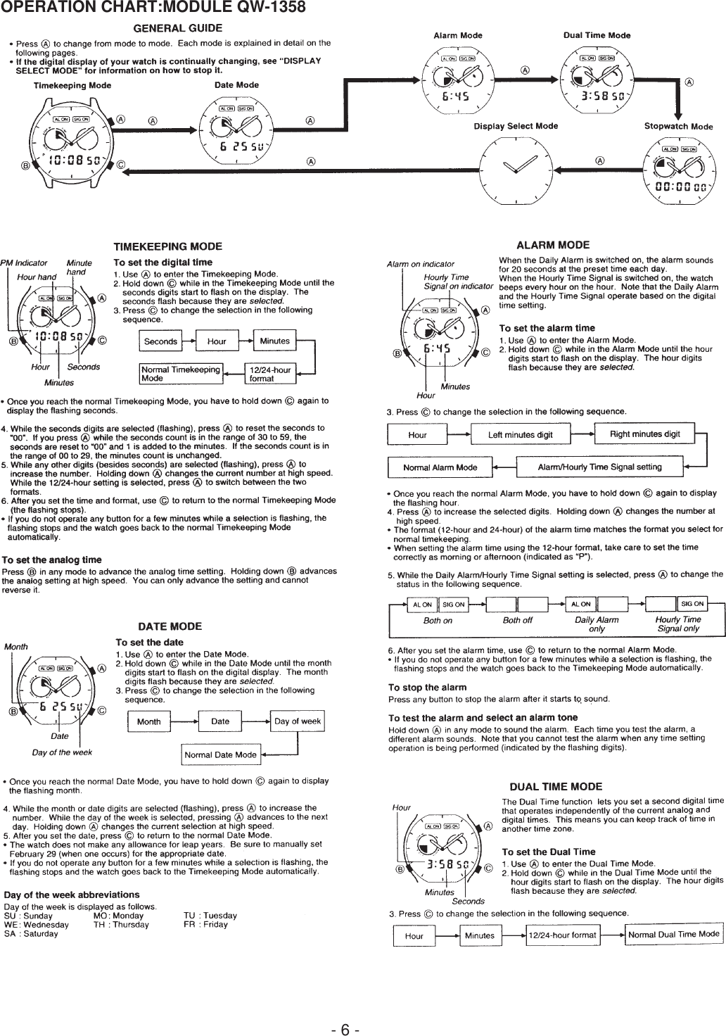 Page 1 of 2 - Casio Casio-Qw-1358-Users-Manual- S/M-500(QW-1348/1352/1358)  Casio-qw-1358-users-manual