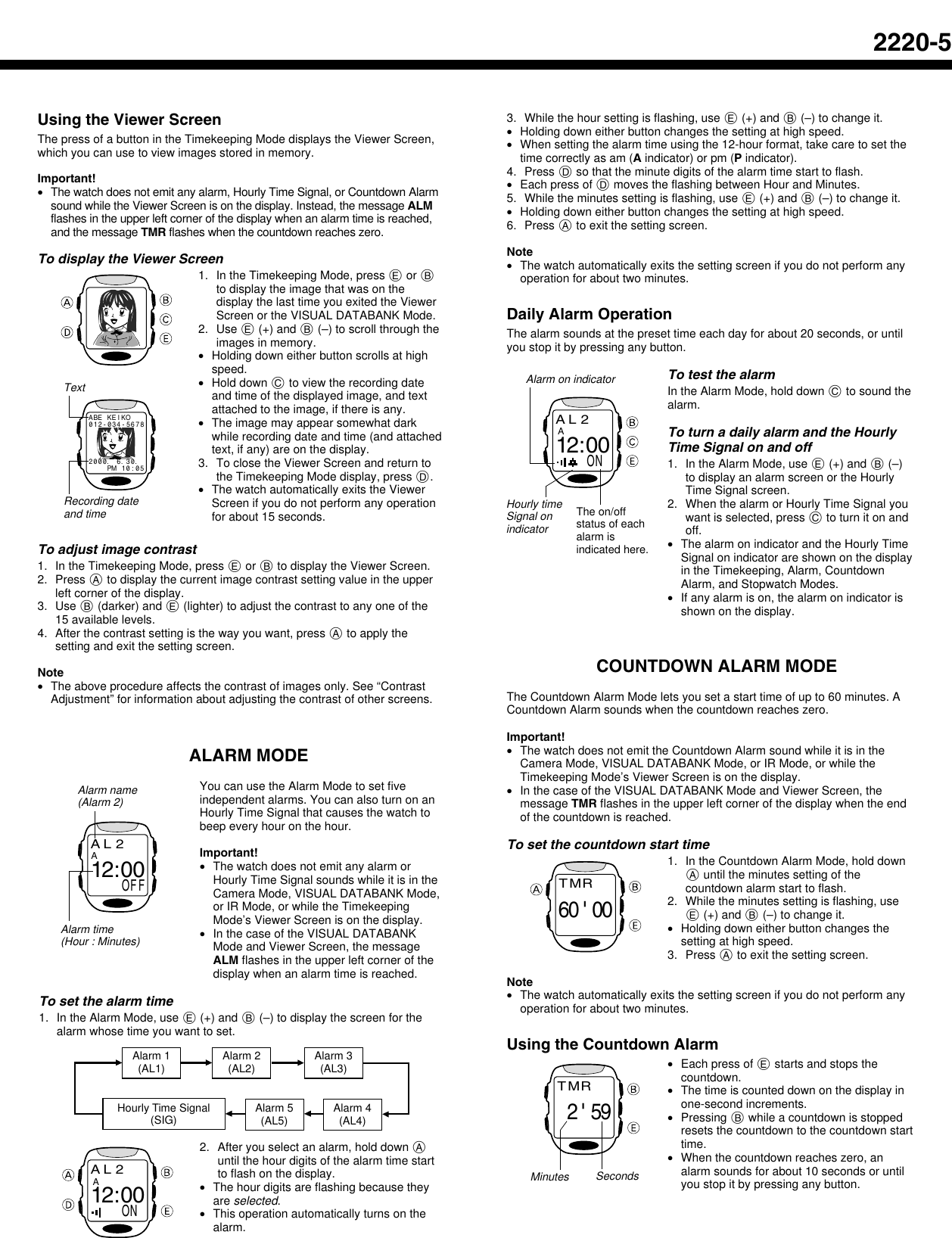 Page 5 of 8 - Casio Casio-Qw-1840-Users-Manual- QW-2220  Casio-qw-1840-users-manual