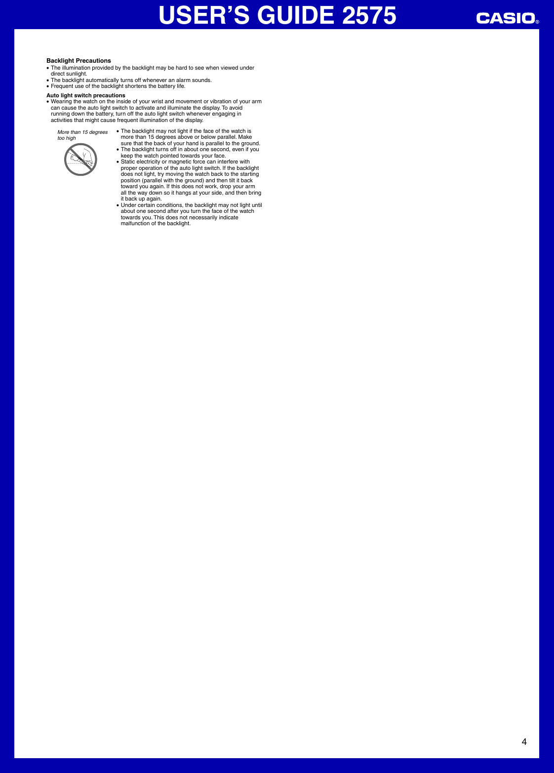 Page 4 of 4 - Casio Casio-Str300-1C-Users-Manual- QW-2575  Casio-str300-1c-users-manual