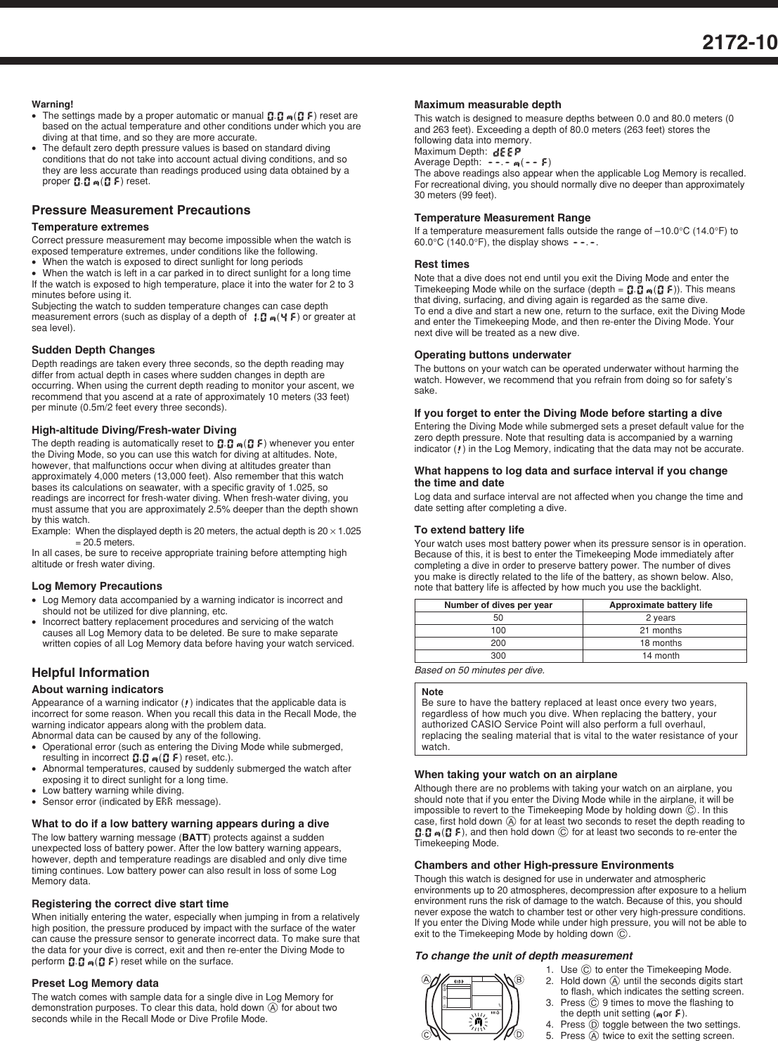 Page 10 of 11 - Casio Casio-Watch-2172-Users-Manual- QW-2172  Casio-watch-2172-users-manual