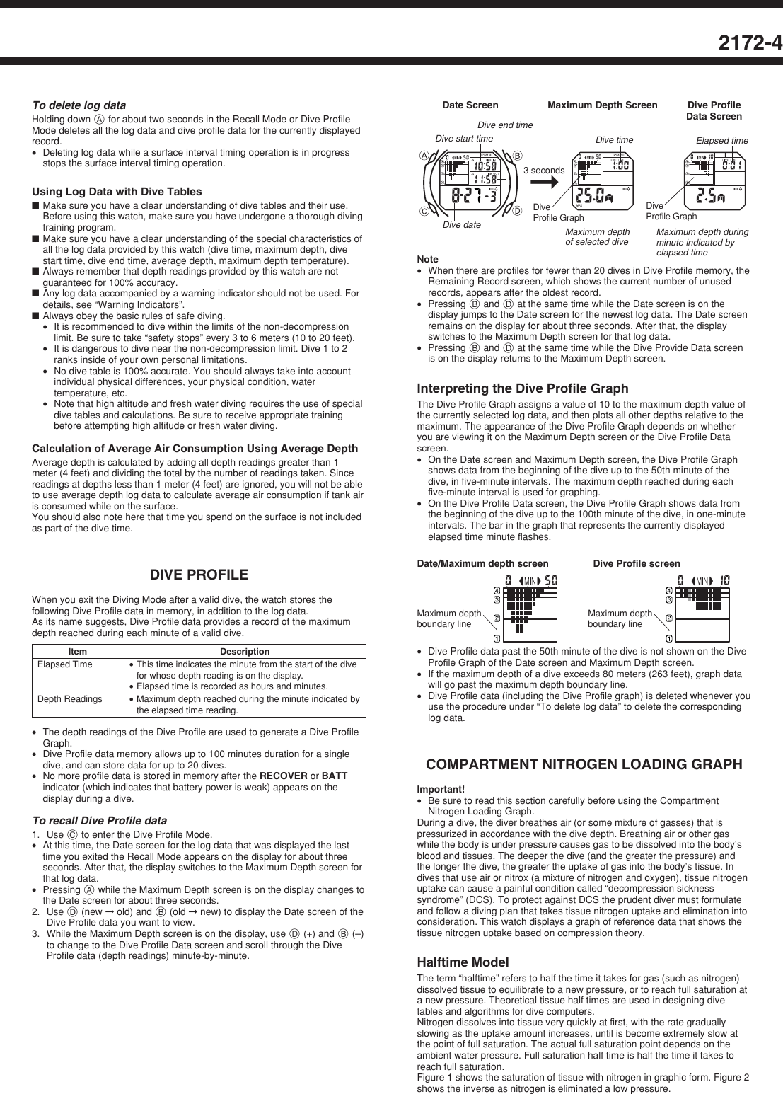 Page 4 of 11 - Casio Casio-Watch-2172-Users-Manual- QW-2172  Casio-watch-2172-users-manual