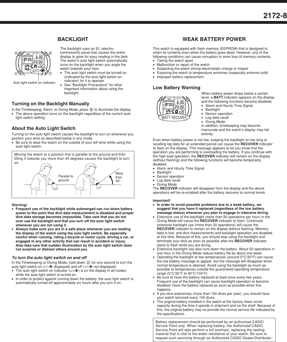 Page 8 of 11 - Casio Casio-Watch-2172-Users-Manual- QW-2172  Casio-watch-2172-users-manual