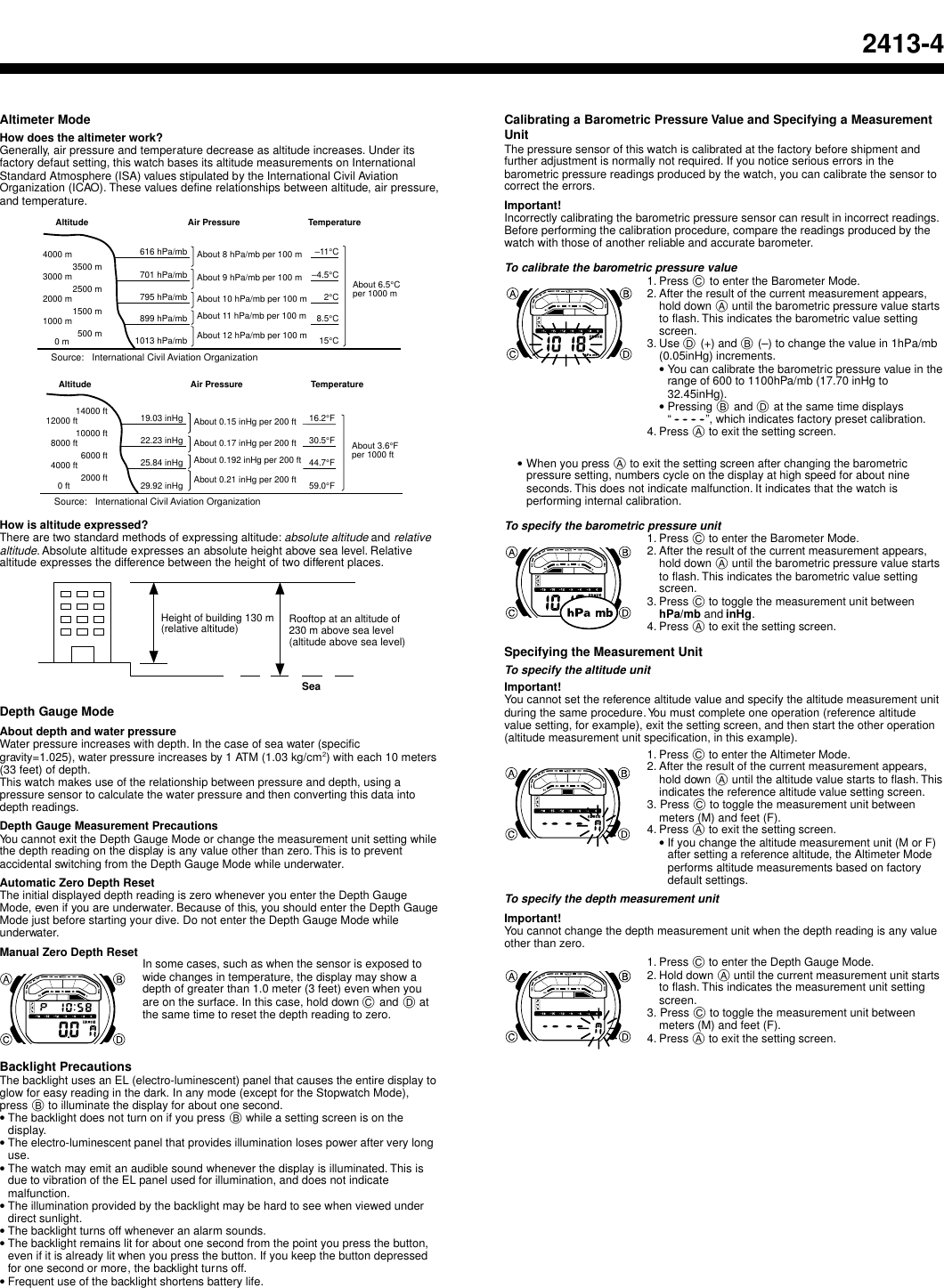 Page 4 of 4 - Casio Casio-Watch-2413-Users-Manual- QW-2413  Casio-watch-2413-users-manual