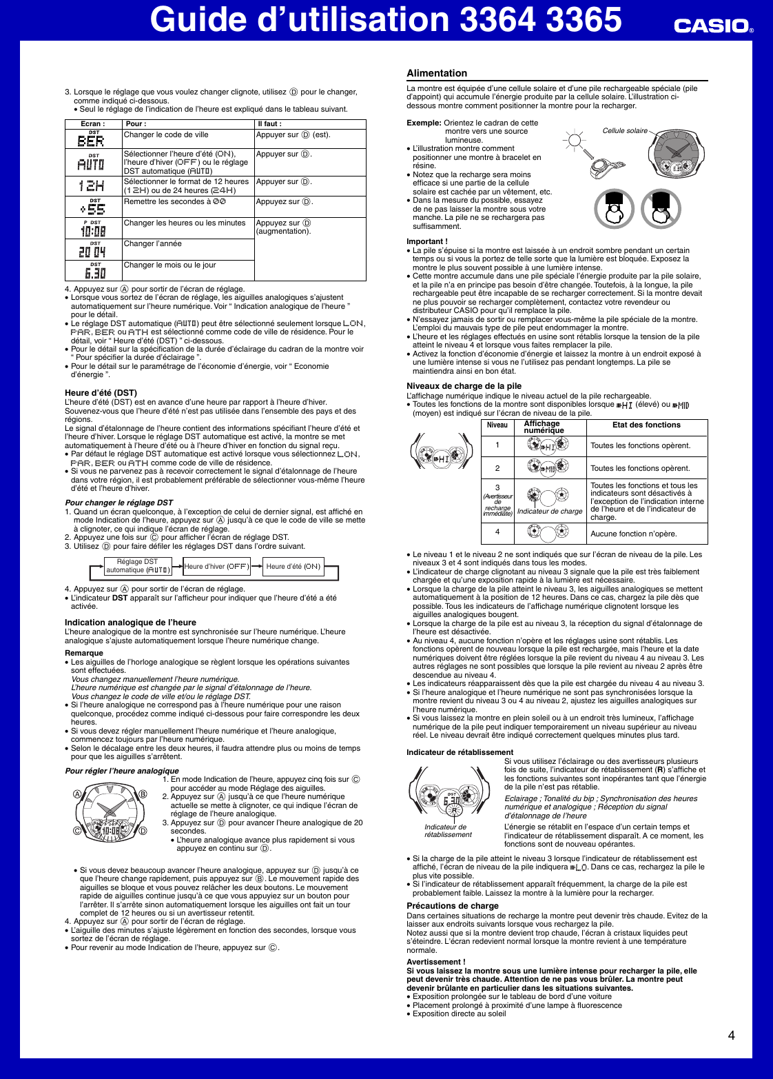 Page 4 of 6 - Casio Casio-Watch-3364-Users-Manual- QW-3364/3365  Casio-watch-3364-users-manual