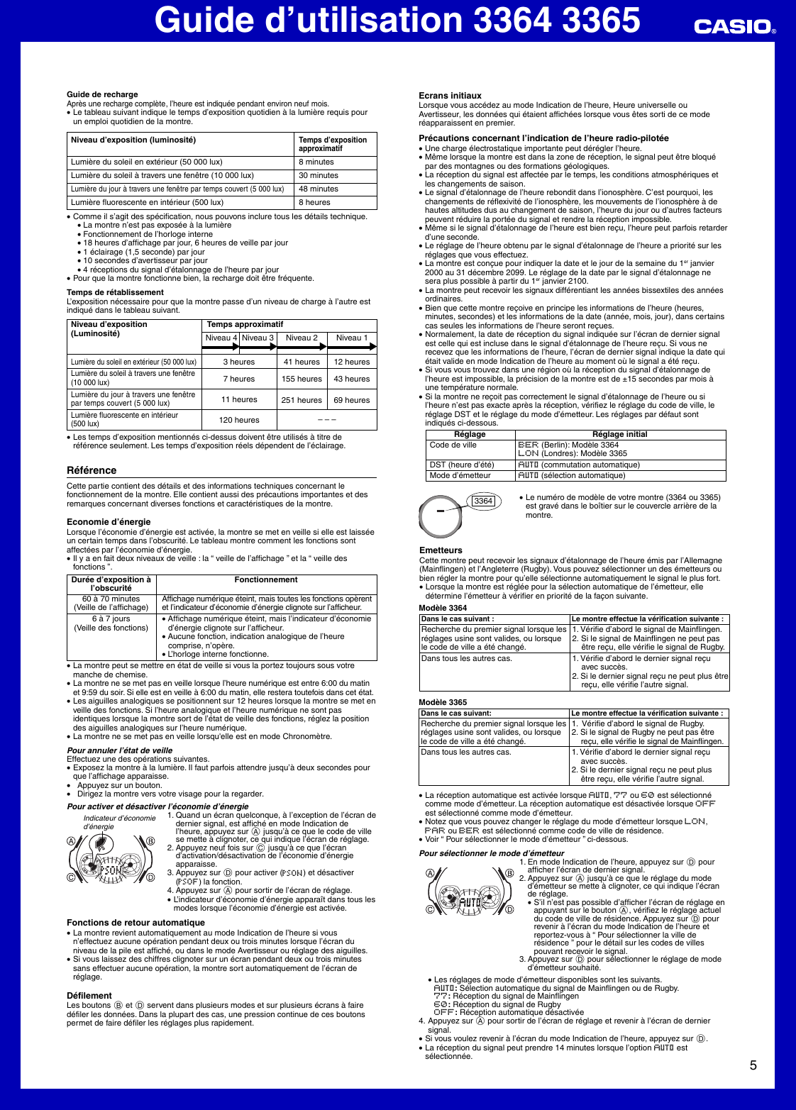 Page 5 of 6 - Casio Casio-Watch-3364-Users-Manual- QW-3364/3365  Casio-watch-3364-users-manual