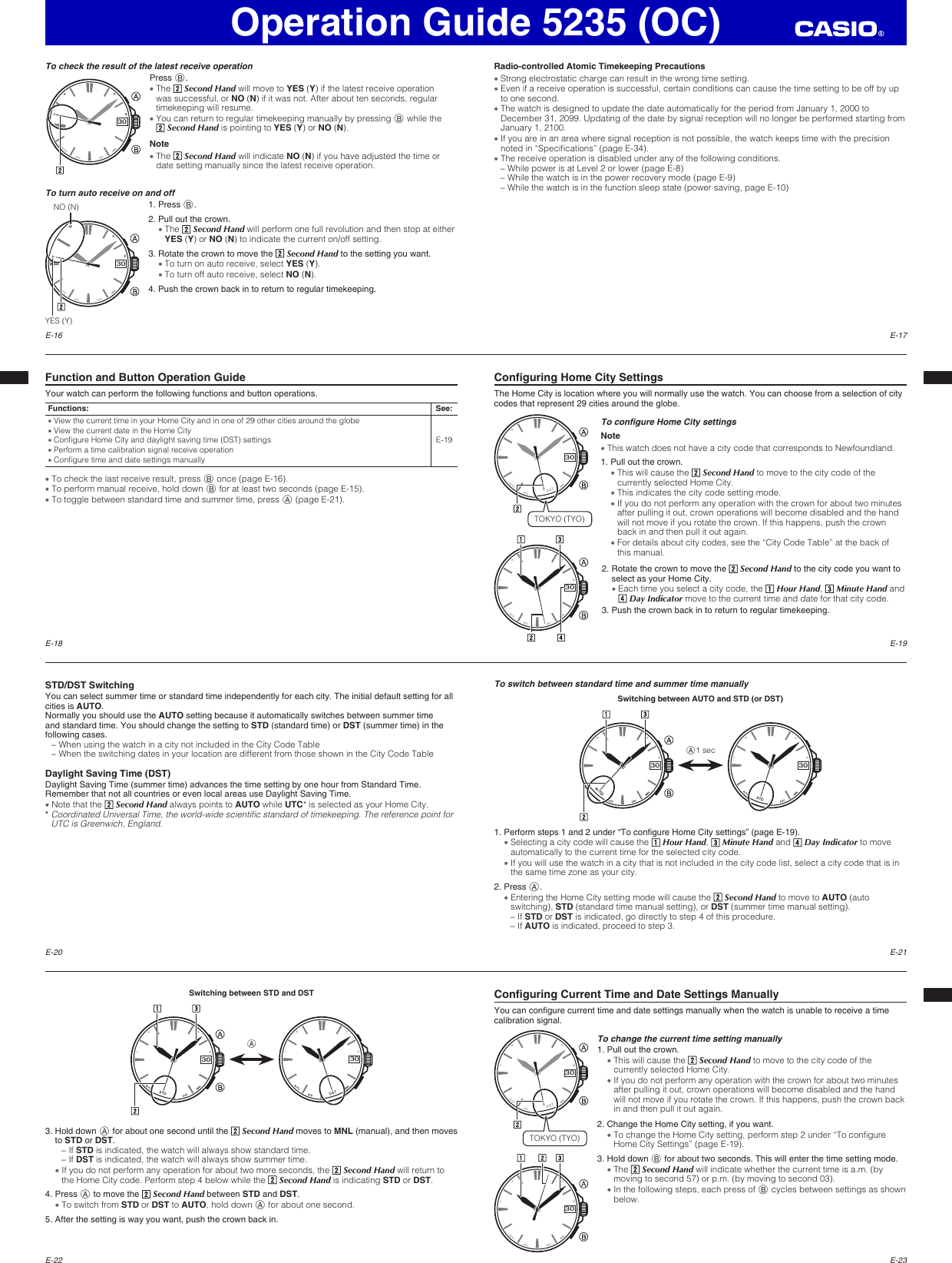 Page 3 of 5 - Casio Casio-Watch-5235-Users-Manual- QW-5235OC  Casio-watch-5235-users-manual