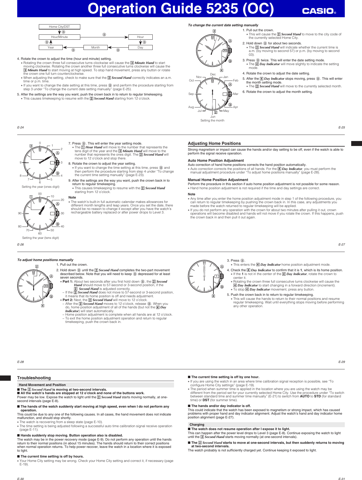 Page 4 of 5 - Casio Casio-Watch-5235-Users-Manual- QW-5235OC  Casio-watch-5235-users-manual