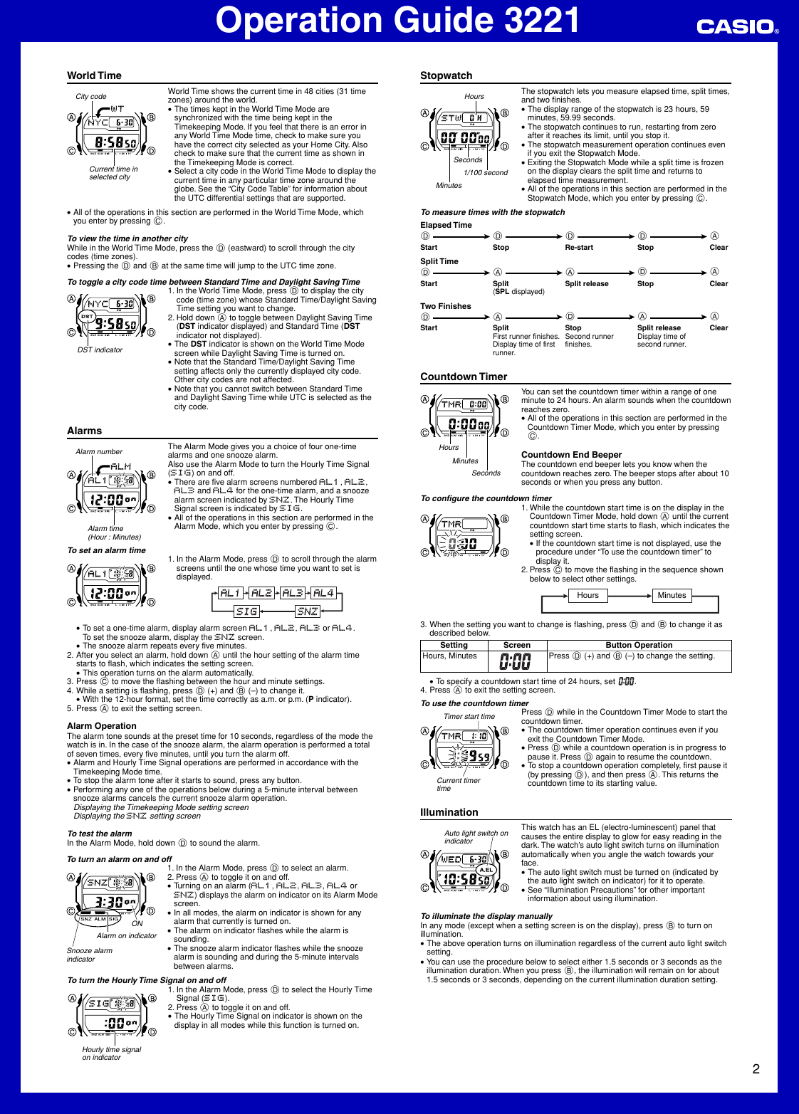 Page 2 of 4 - Casio Casio-Watch-Mo1006-Ea-Users-Manual- QW-3221  Casio-watch-mo1006-ea-users-manual