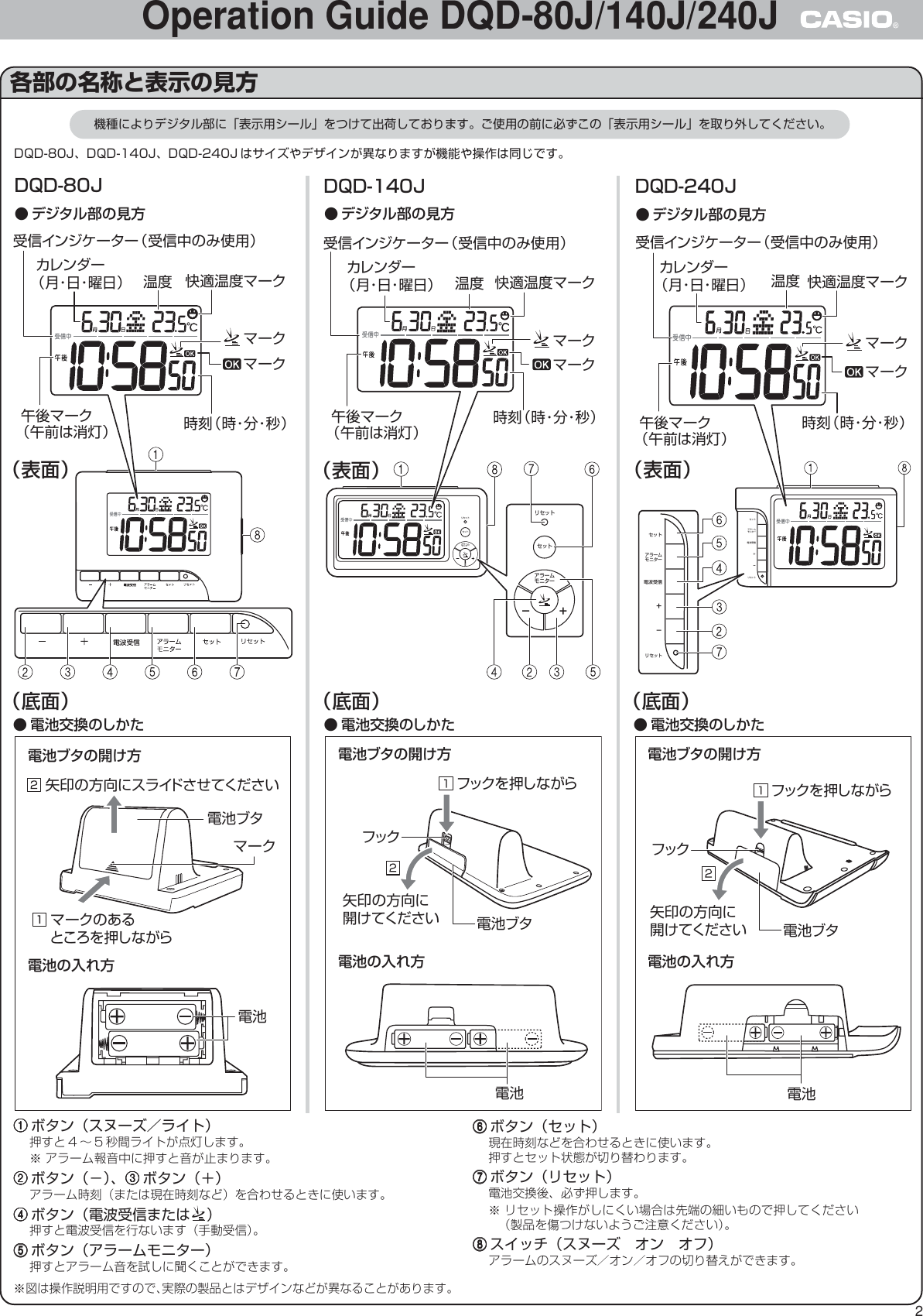 Page 2 of 5 - Casio DQD-80J_140J_240J DQD-140J DQD140J