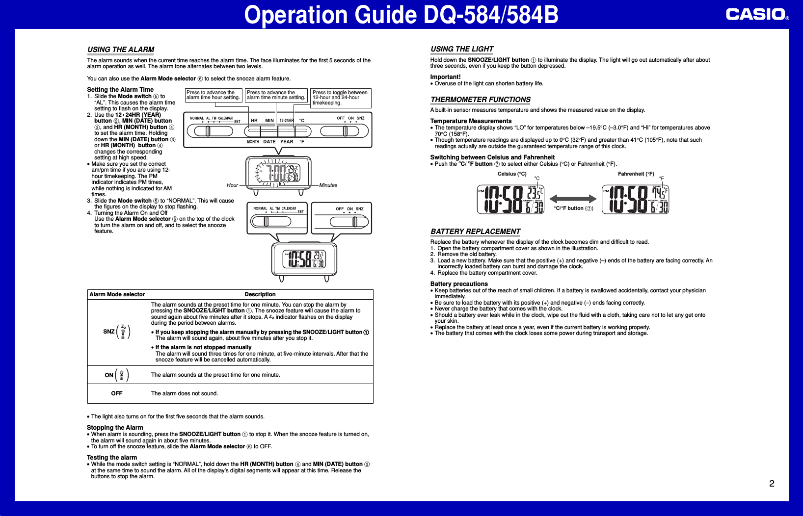 Page 2 of 2 - Casio Dq584-584B DQ-584/584B