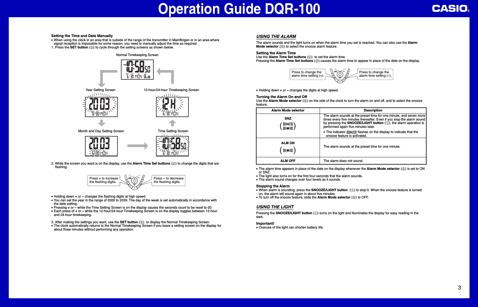 Page 3 of 5 - Casio Dqr DQR-100