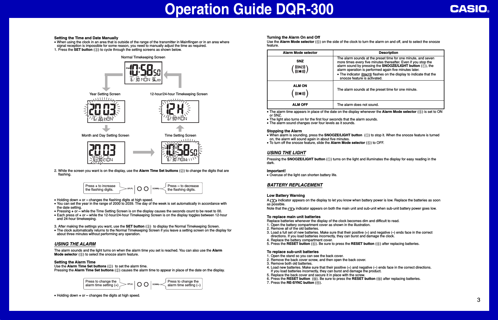 Page 3 of 6 - Casio Dqr DQR-300