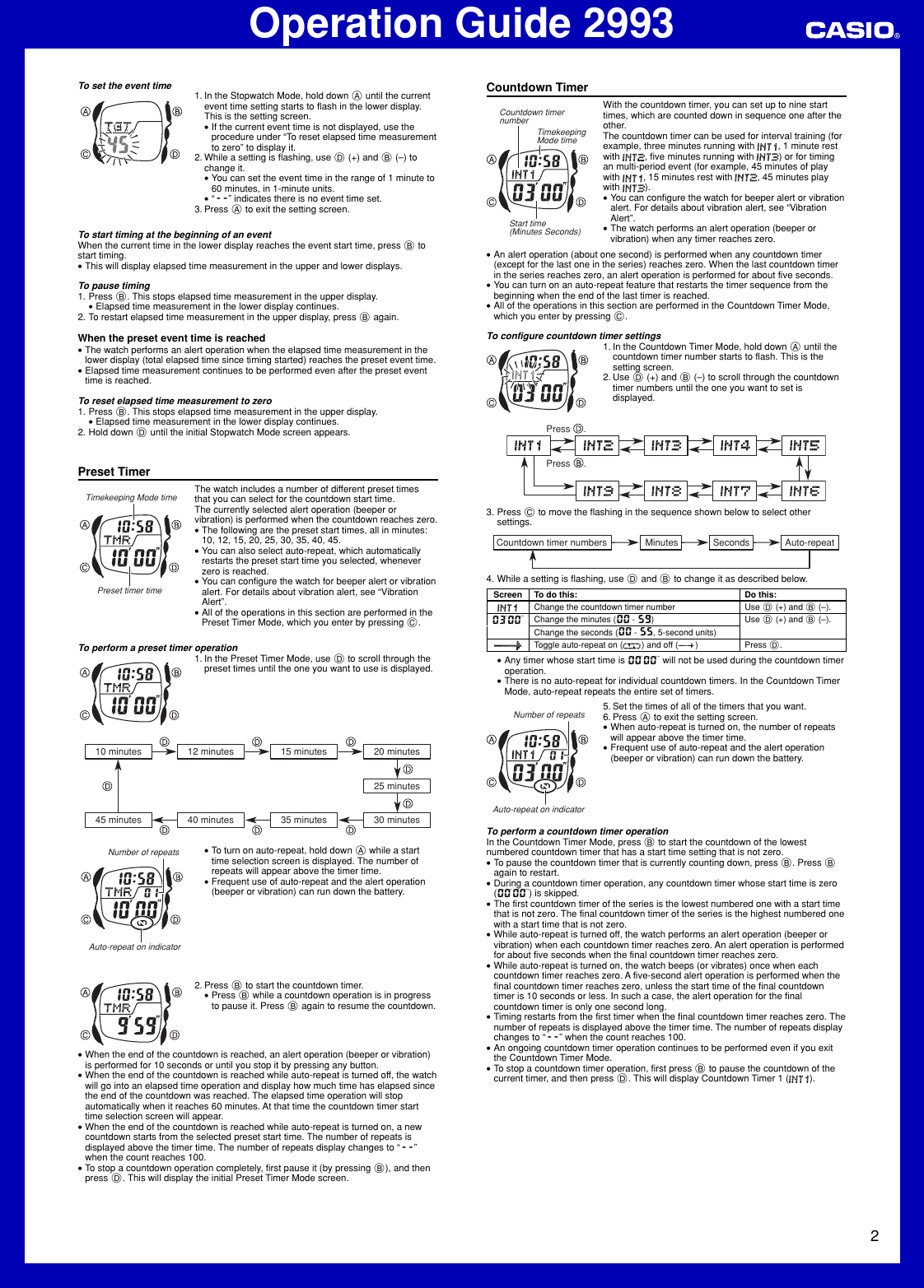 Page 2 of 4 - Casio MA0604-EB QW-2993 User Manual  To The 41f01ce0-d380-4b3c-997f-e67ac67d2cdc