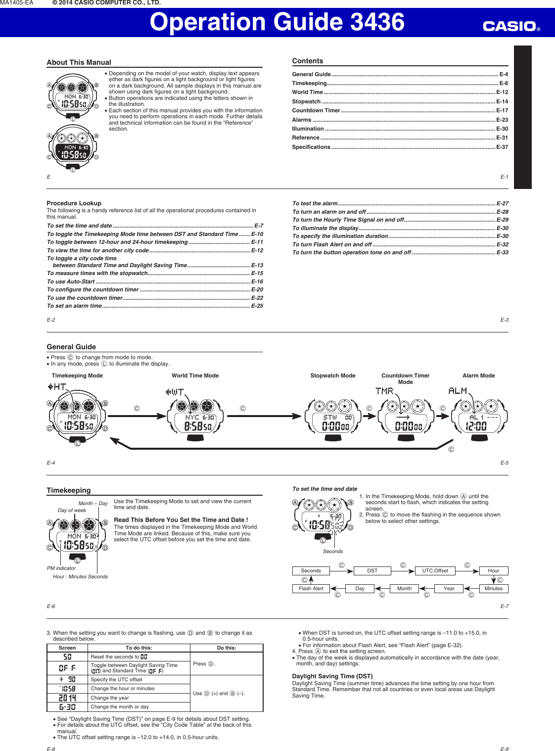 Page 1 of 5 - Casio MA1405-EA QW-3436 User Manual  To The Bd1bb088-964e-46fb-afb3-ad01ccfcbfc5