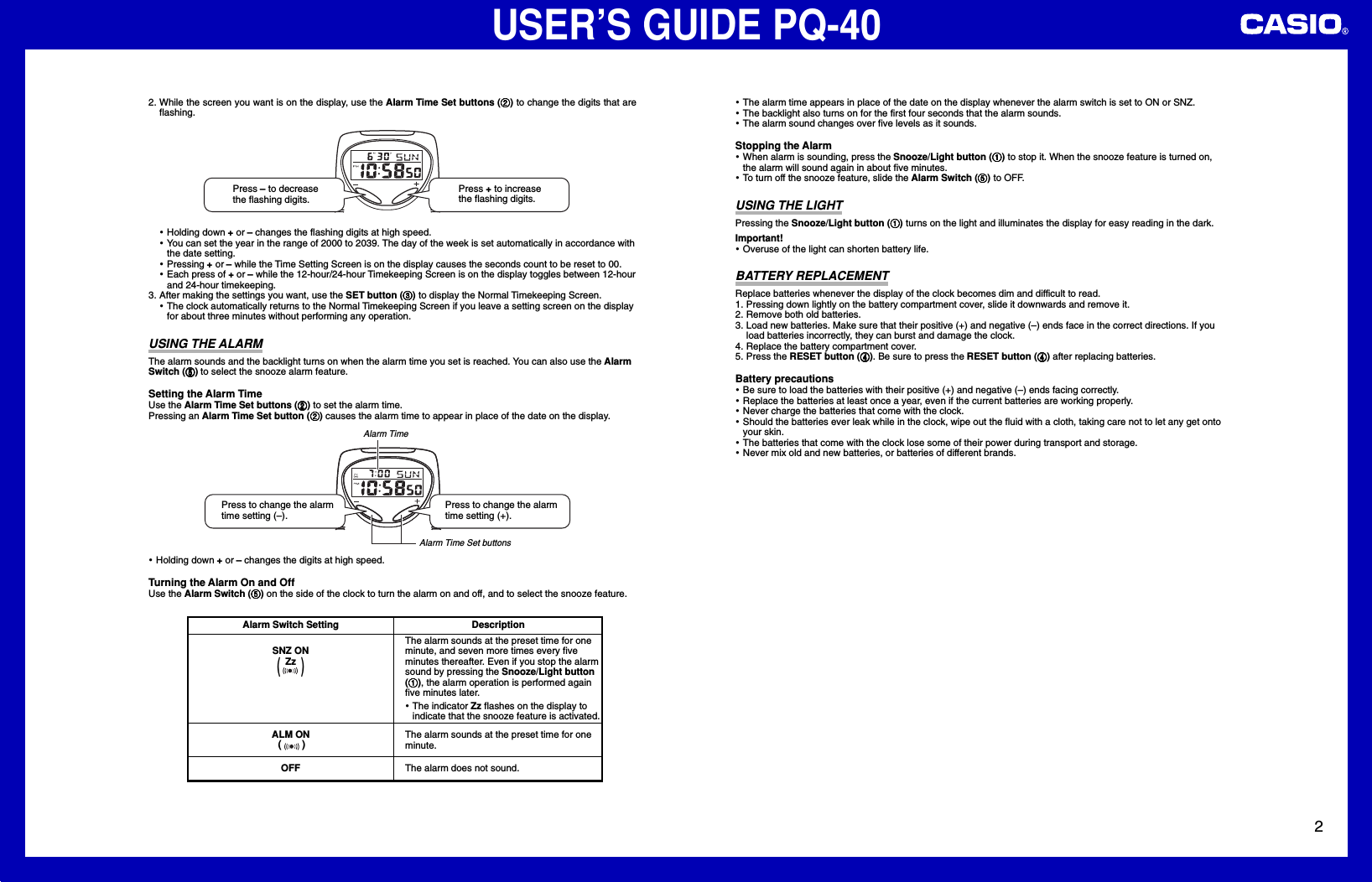Page 2 of 2 - Casio Pq PQ40