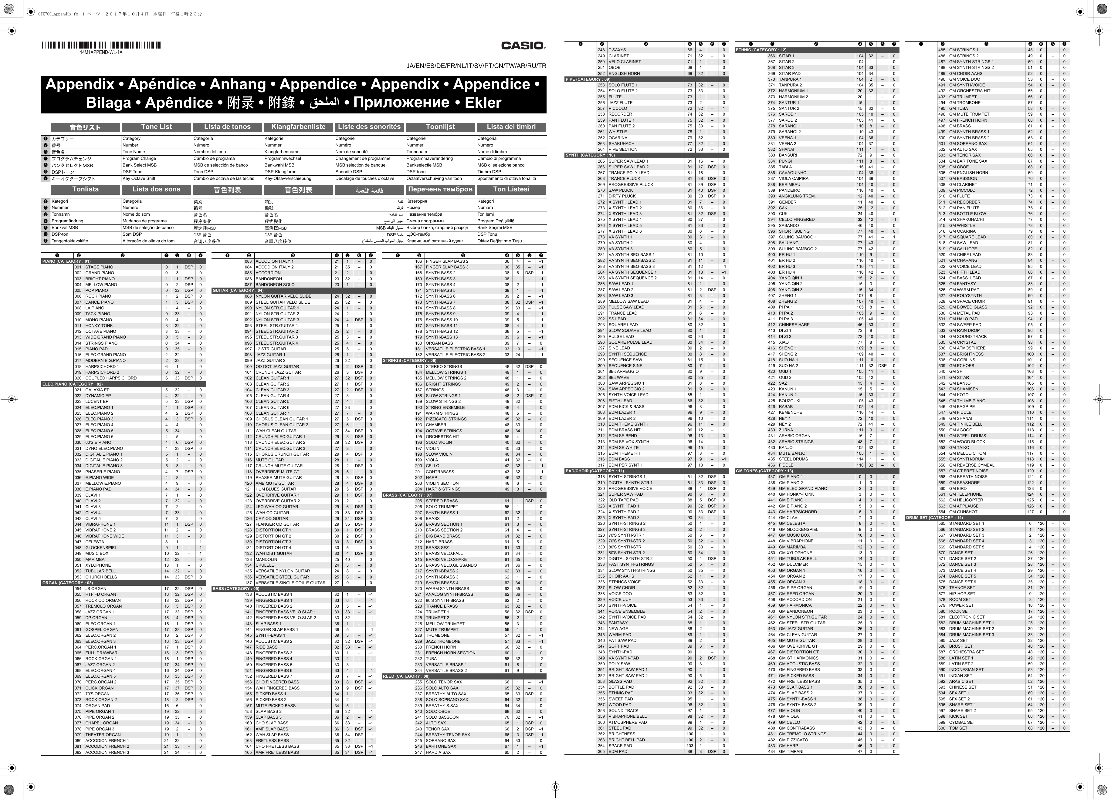 Page 1 of 2 - Casio CTX700_Appendix Web_14M1APPEND-WL-1A Web 14M1APPEND-WL-1A NL