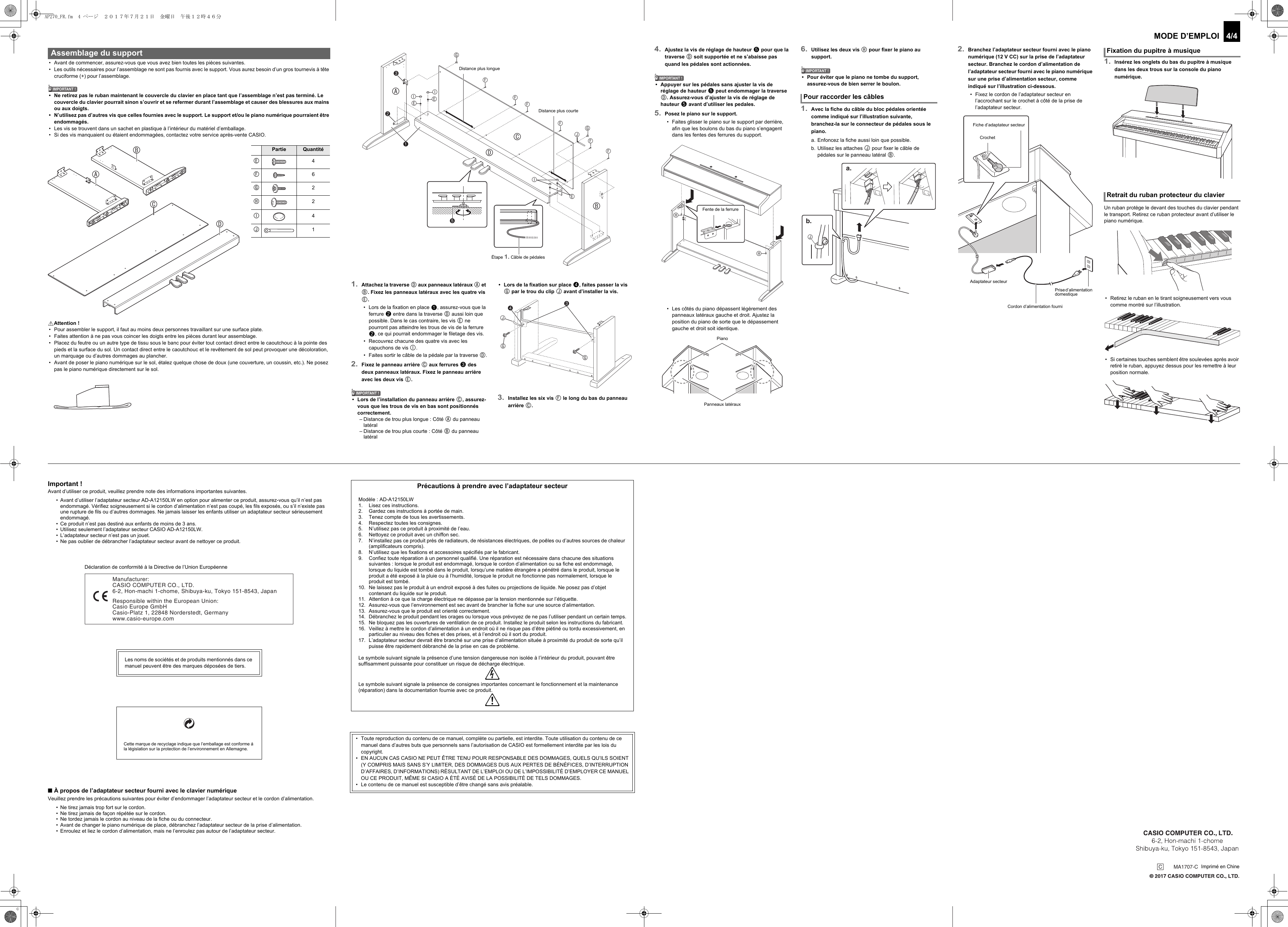 Page 4 of 4 - Casio AP270_FR Web_AP270-F-1C_2C Web AP270-F-1C 2C FR